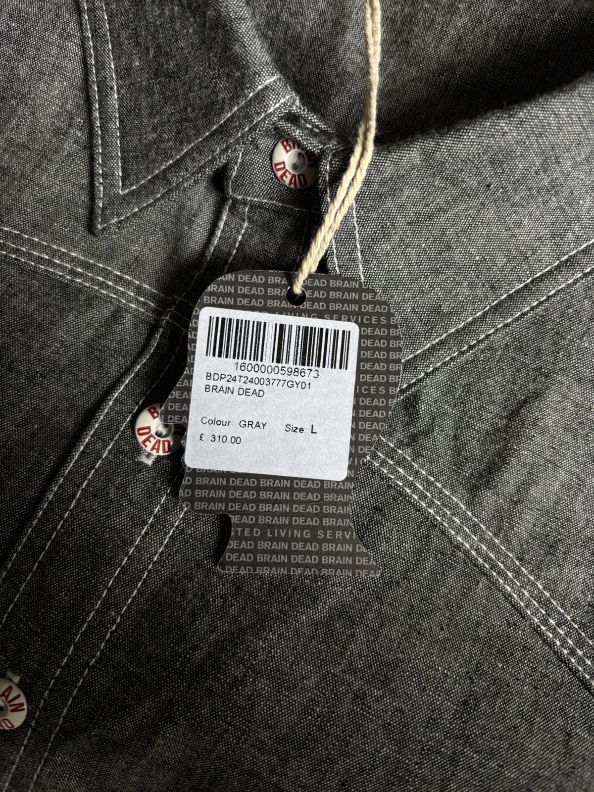 Brain Dead × Gotcha BRAIN DEAD GARDEN PARTY CHAMBRAY BUTTON UP DENIM SHIRT Size US L / EU 52-54 / 3 - 8 Thumbnail