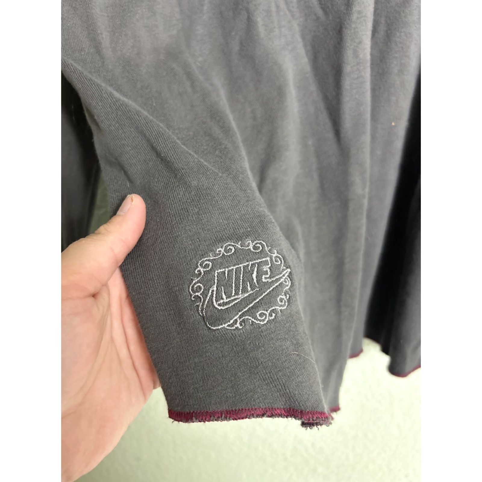 Nike Nike Henley Shirt Mens XL Gray Maroon Long Sleeve Cotton Pullover Size US XL / EU 56 / 4 - 6 Thumbnail