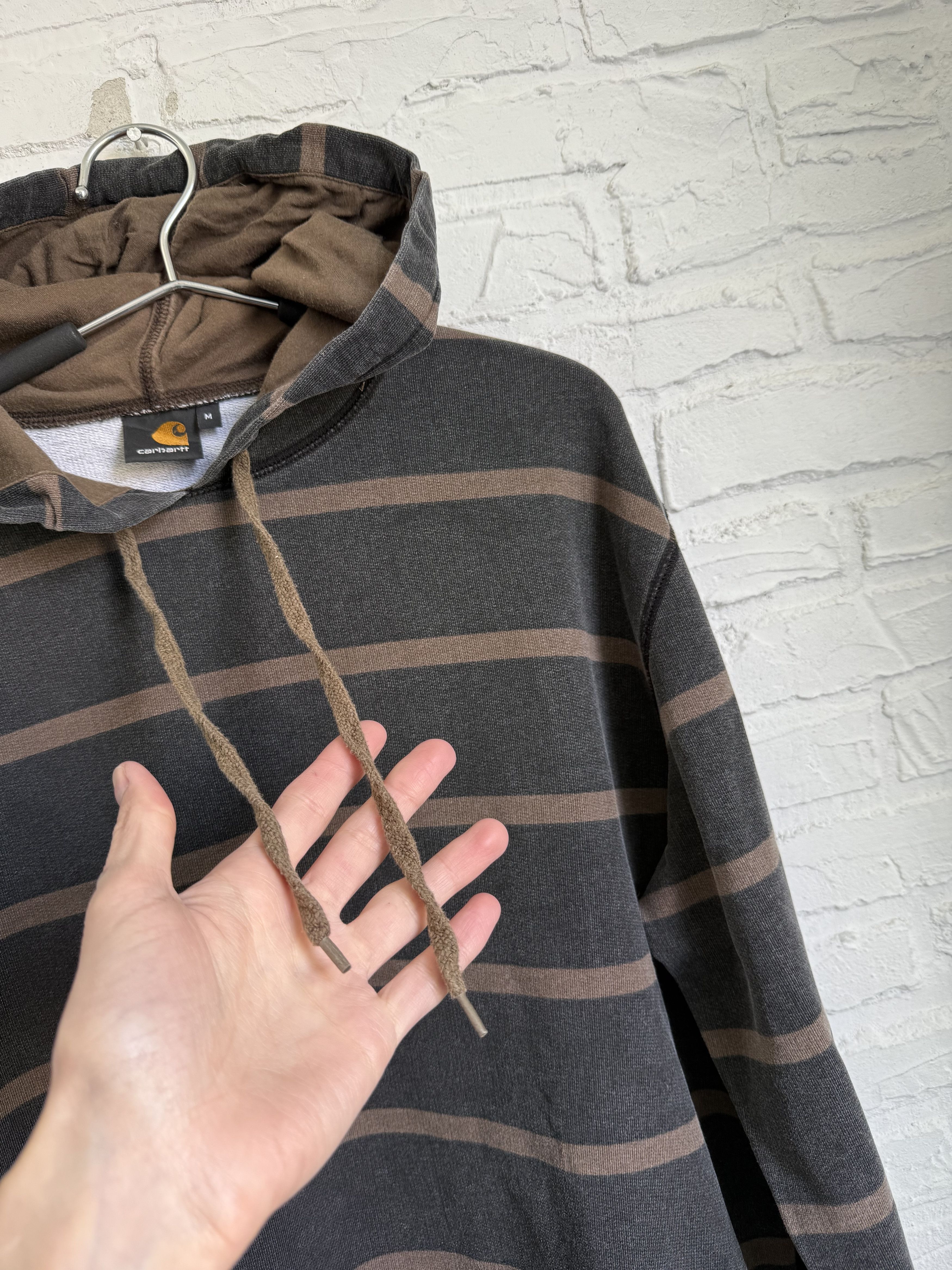 Carhartt Vintage Carhartt Hooded Chill Hoodie Striped Faded Brown Size US M / EU 48-50 / 2 - 4 Thumbnail