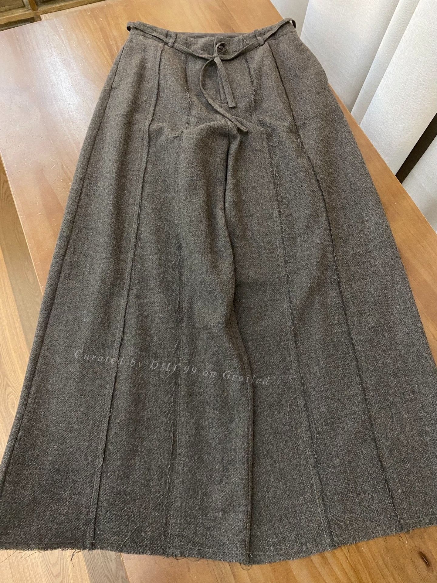 Other New Designer Brown Wool Belted Wide-Leg Pants Size 32" / US 10 / IT 46 - 1 Thumbnail