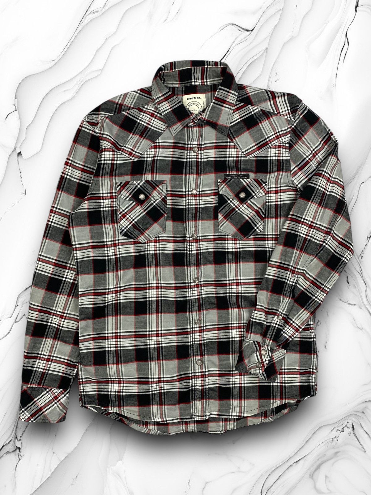 Diesel Vintage Diesel Designer Checkered Button Up Shirt Size US M / EU 48-50 / 2 - 1 Thumbnail