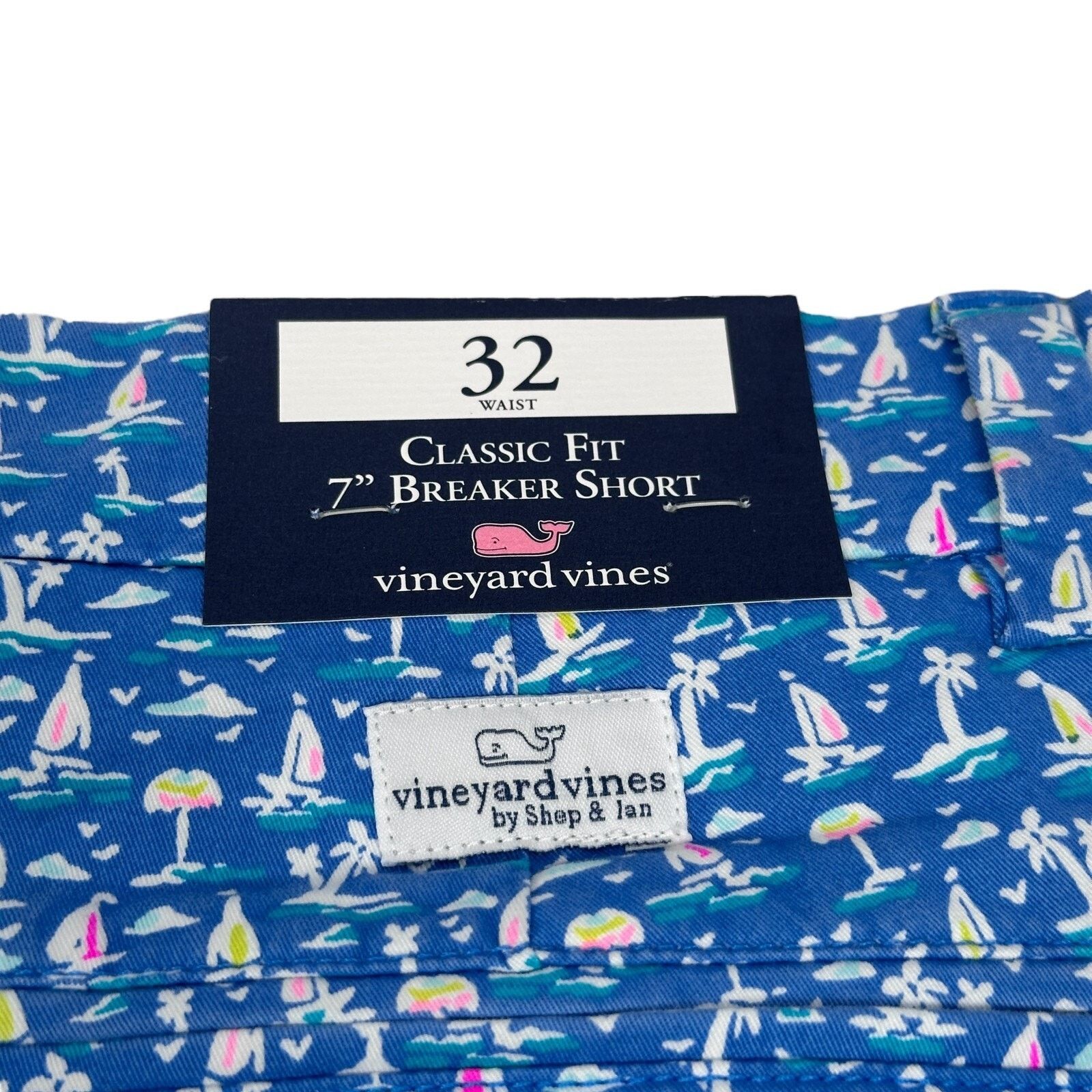 Vineyard Vines Vineyard Vines 7” Breaker Short Men’s 32 Blue AOP Cotton New Size US 32 / EU 48 - 4 Thumbnail