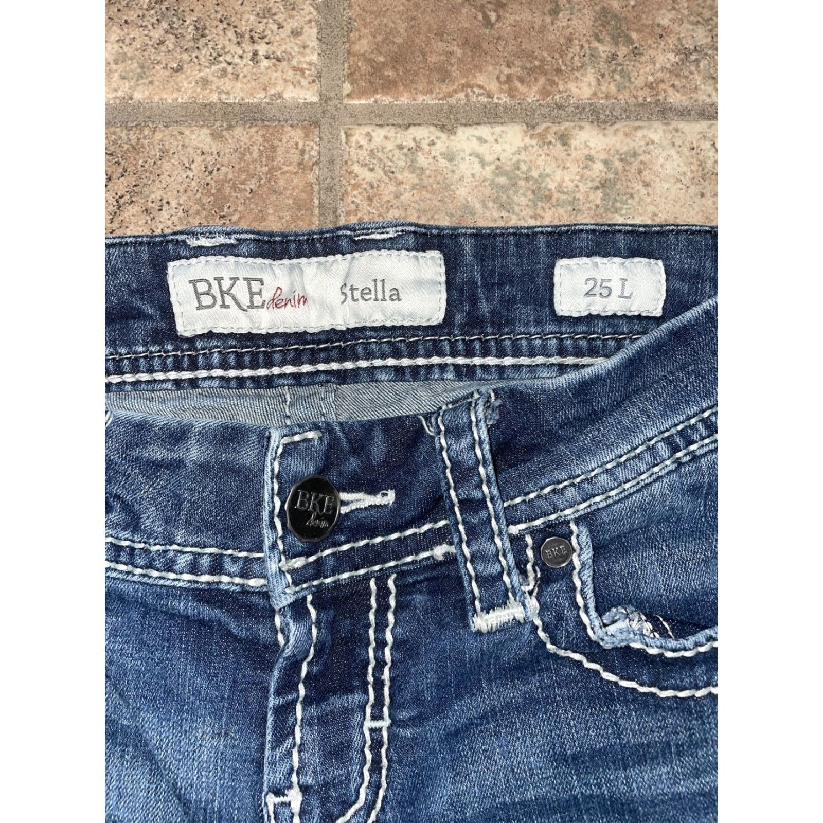 BKE BKE Denim Stella Thick Stitch Skinny Jeans Womens 25L Blue Skinny Jeans Womens - 25 Long? Size 42" / US 20 - 2 Thumbnail