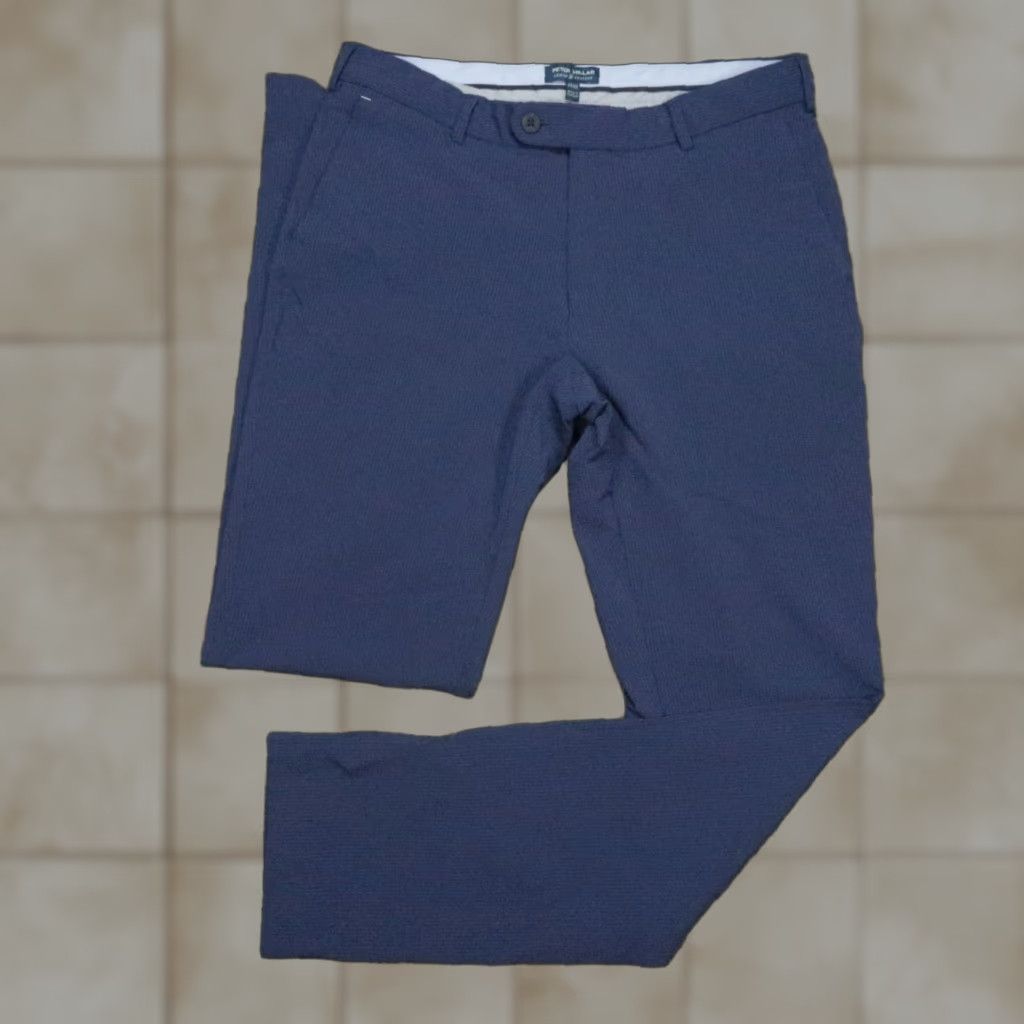 Peter Millar Pants Men Blue 32x32 Matlock Seersucker Performance Trouser Chino