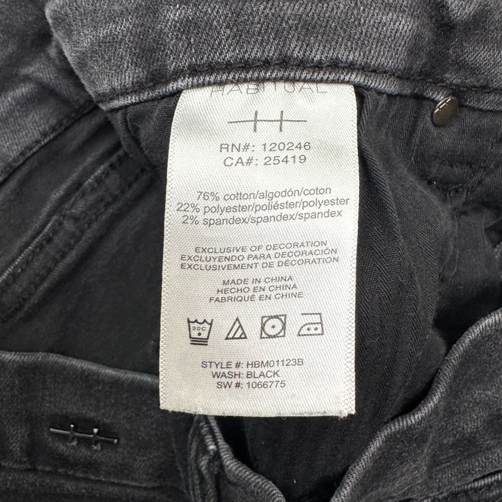 Vintage VINTAGE Habitual Womens Skinny Crop Jeans 29 Black High Rise Stretch Denim Modern Heritage Size 29" - 6 Thumbnail