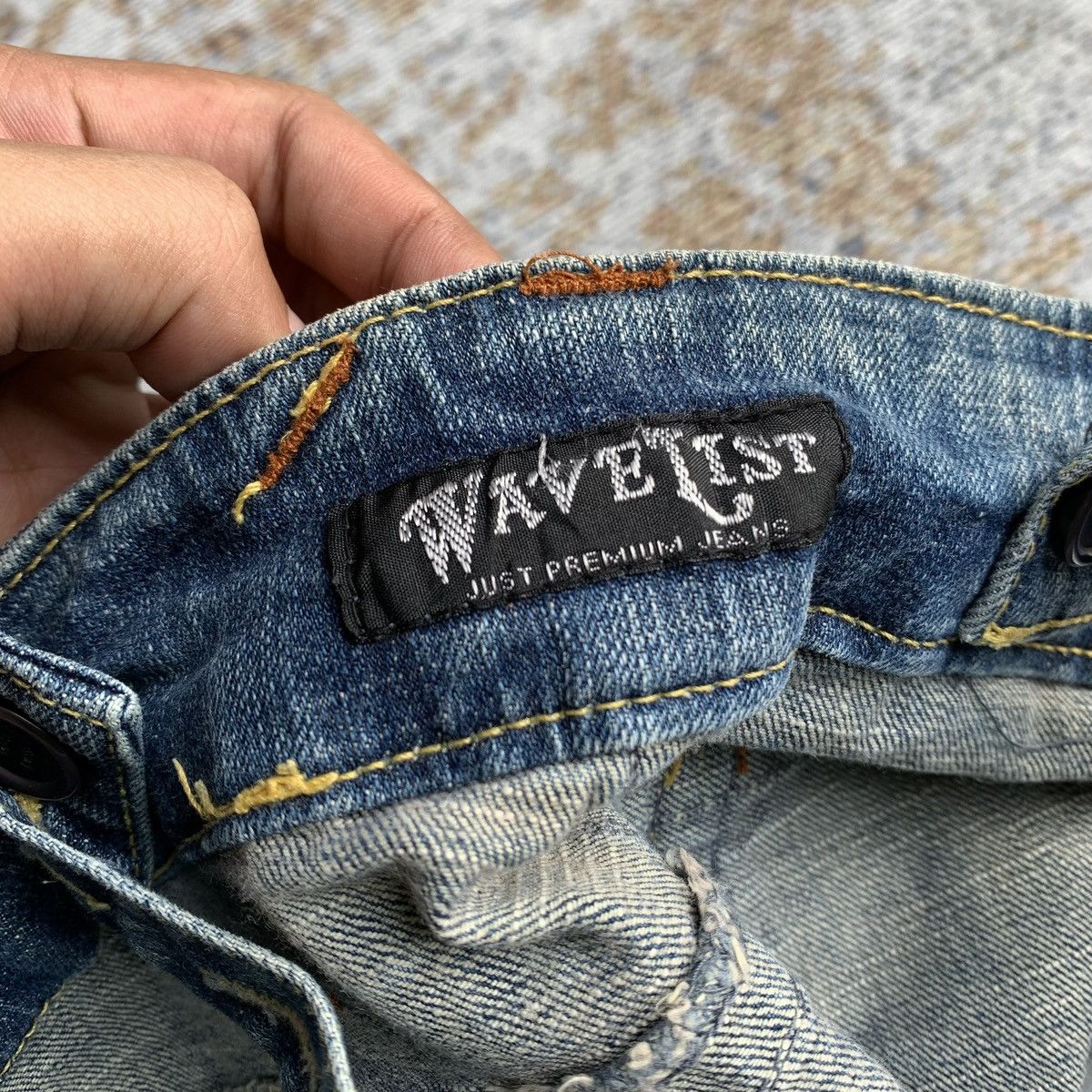 Japanese Brand Y2K Japanese Brand Wavelist Blue Wash Suspender Flared Jeans Size US 29 - 7 Thumbnail