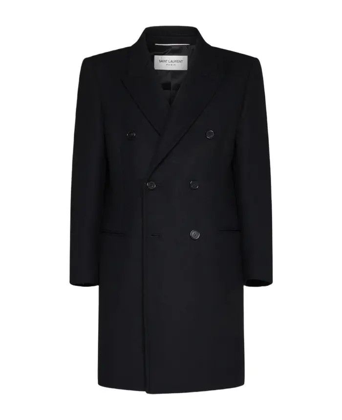 Saint Laurent Paris o1s1wg110126 758054 Coat in Wool in Black Size US L / EU 52-54 / 3 - 1 Thumbnail