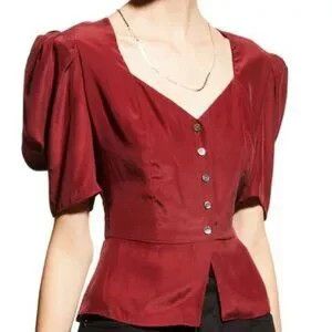 Frame Frame Silk Peplum Blouse. Size M. 100% Silk Size M / US 6-8 / IT 42-44 - 1 Thumbnail