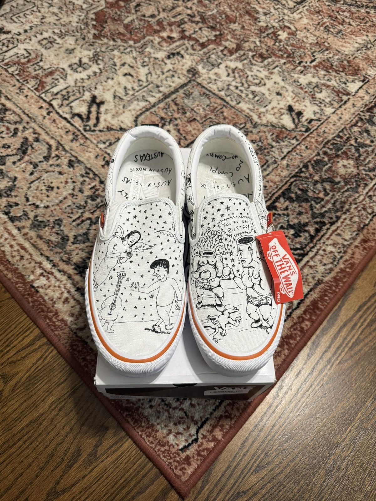 image of Vans No Comply Daniel Johnston Slip-On Pro Shoes in White, Men's (Size 10.5)