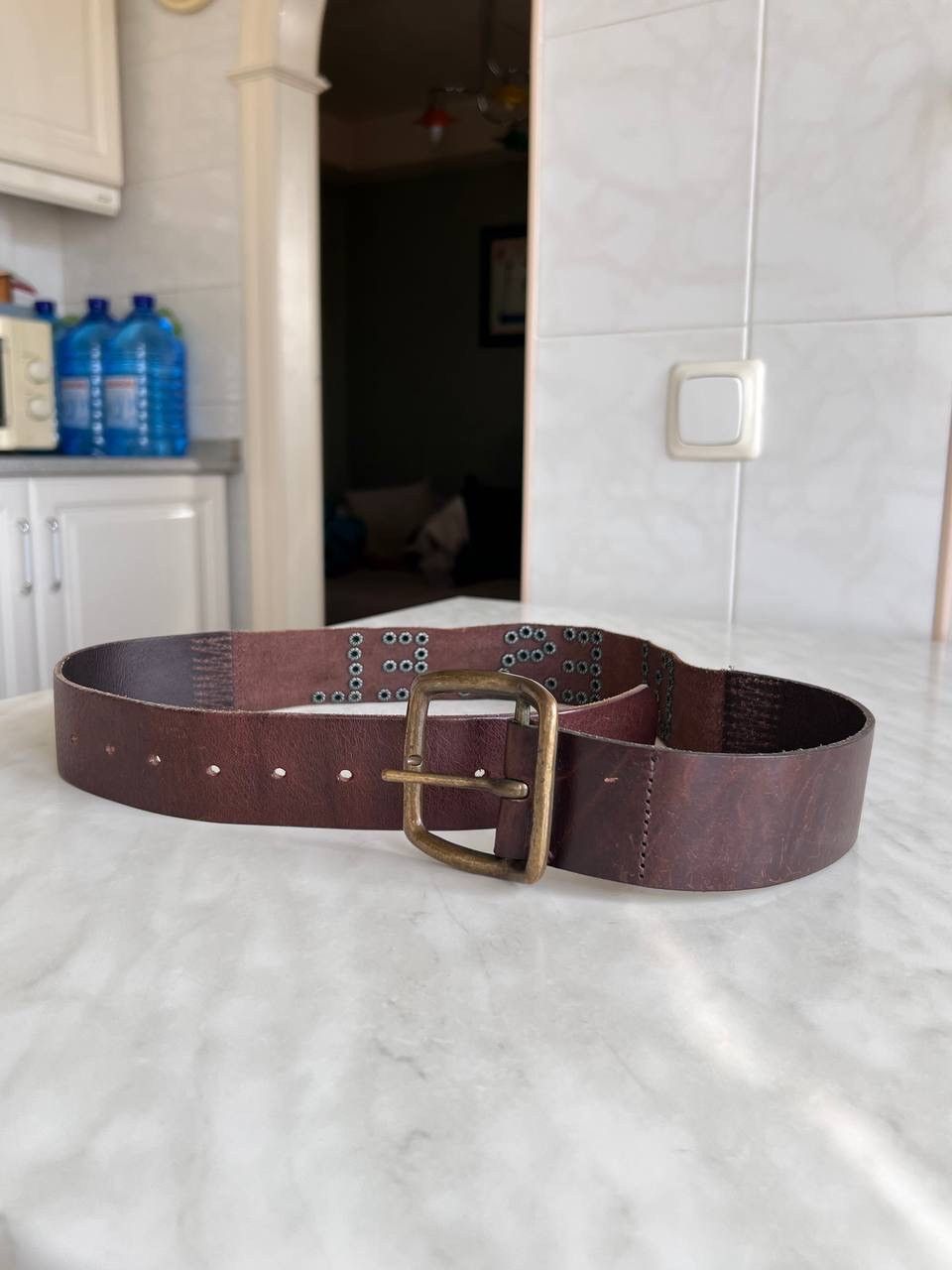 Diesel Diesel Belt Vintage Avant Garde Y2K Style Studded Logo Steel Size ONE SIZE - 2 Thumbnail