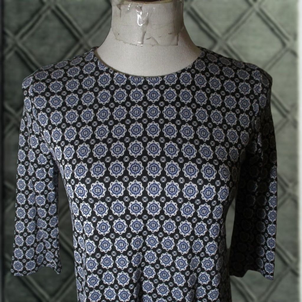 J. Jill J. Jill Blue Heavy Wearver 3/4 Sleeve Top Size XS Size XS / US 0-2 / IT 36-38 - 1 Thumbnail