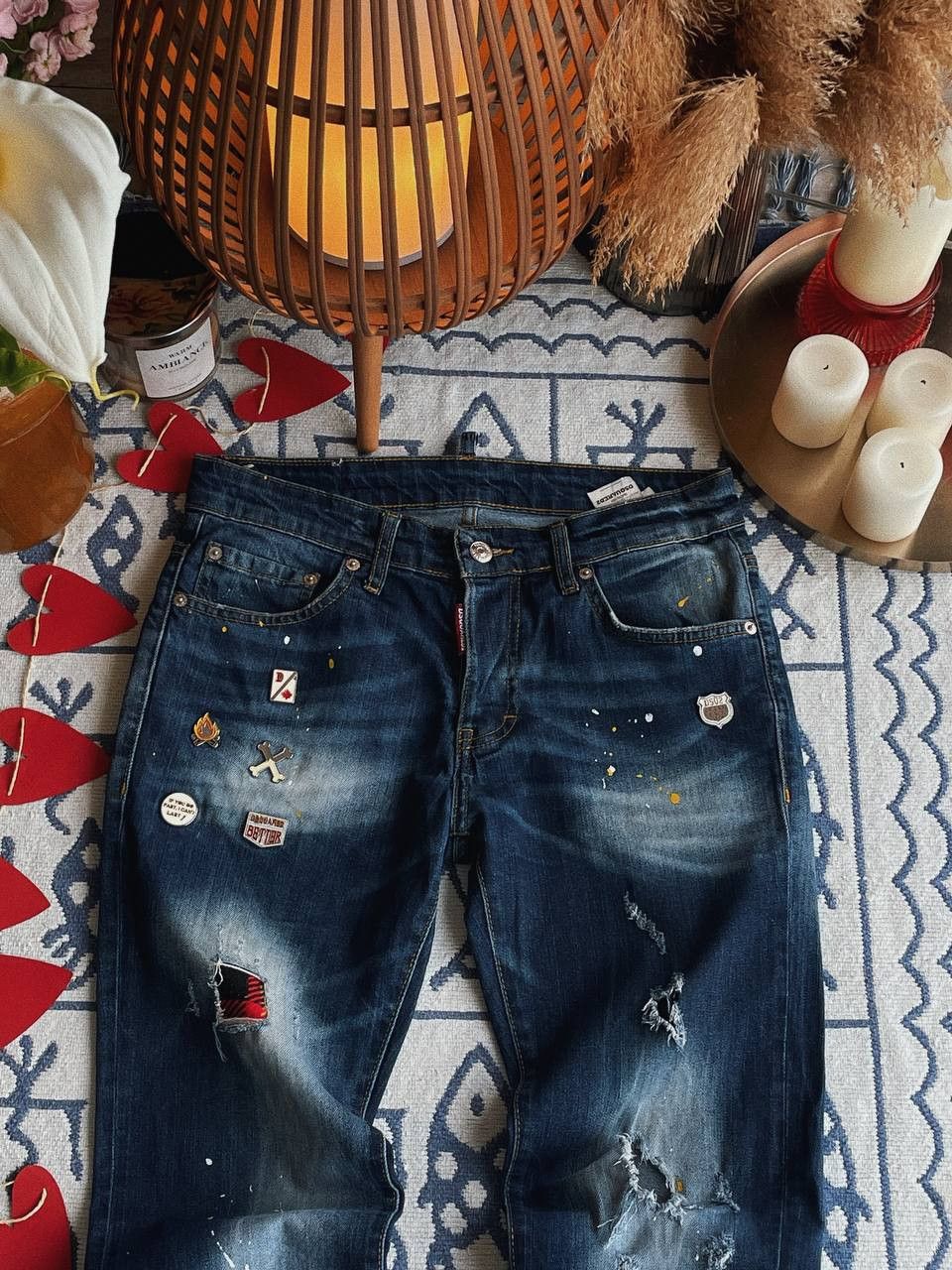 Dsquared2 Dsquared2 Jeans Blue Paint Distressed Size US 28 / EU 44 - 1 Thumbnail