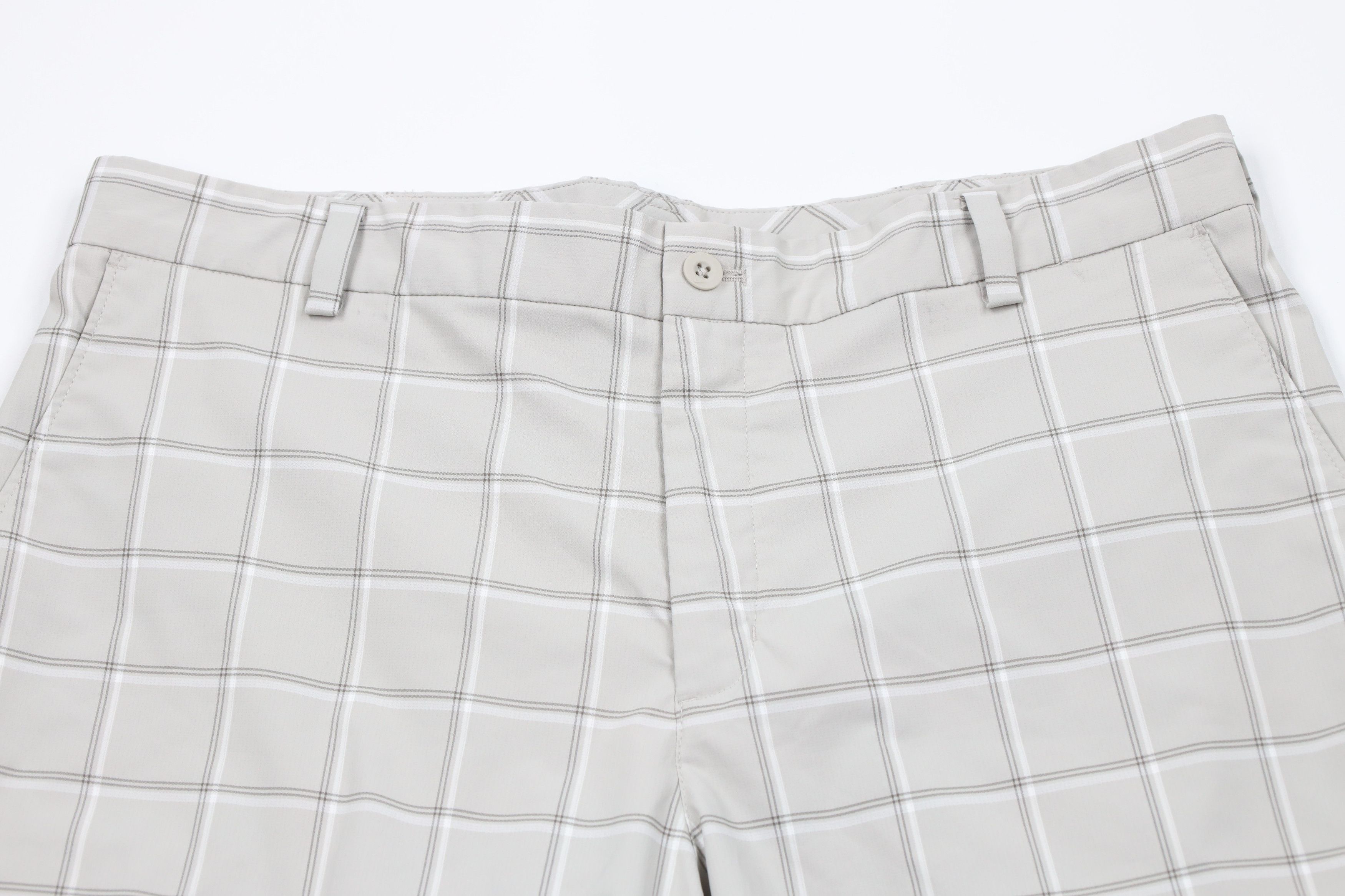 Nike × Vintage Nike Golf Front Golfing Chino Shorts Gray Plaid Polyester Size US 34 / EU 50 - 2 Thumbnail