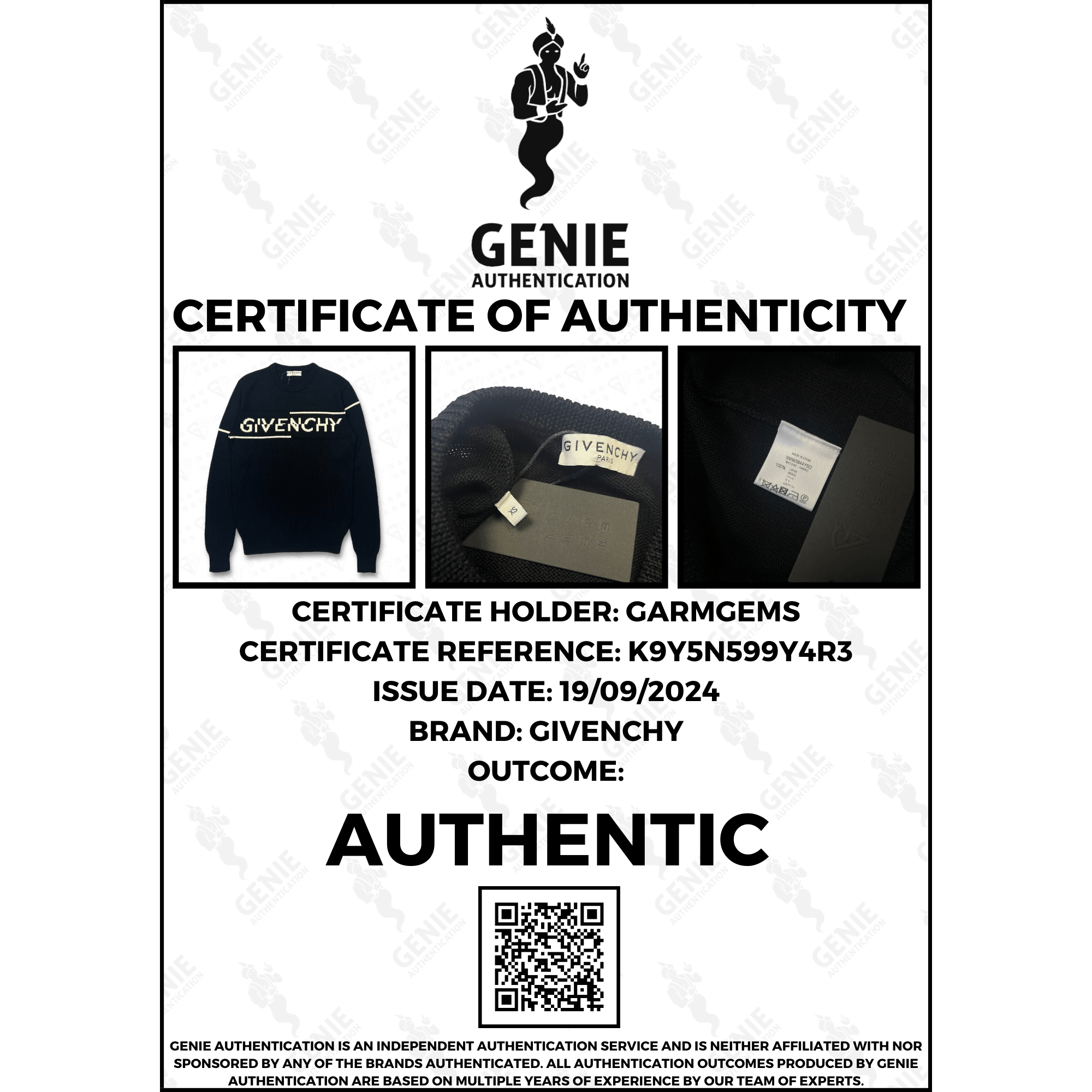 Givenchy Givenchy Woven Logo Wool Jumper Size US XS / EU 42 / 0 - 8 Thumbnail