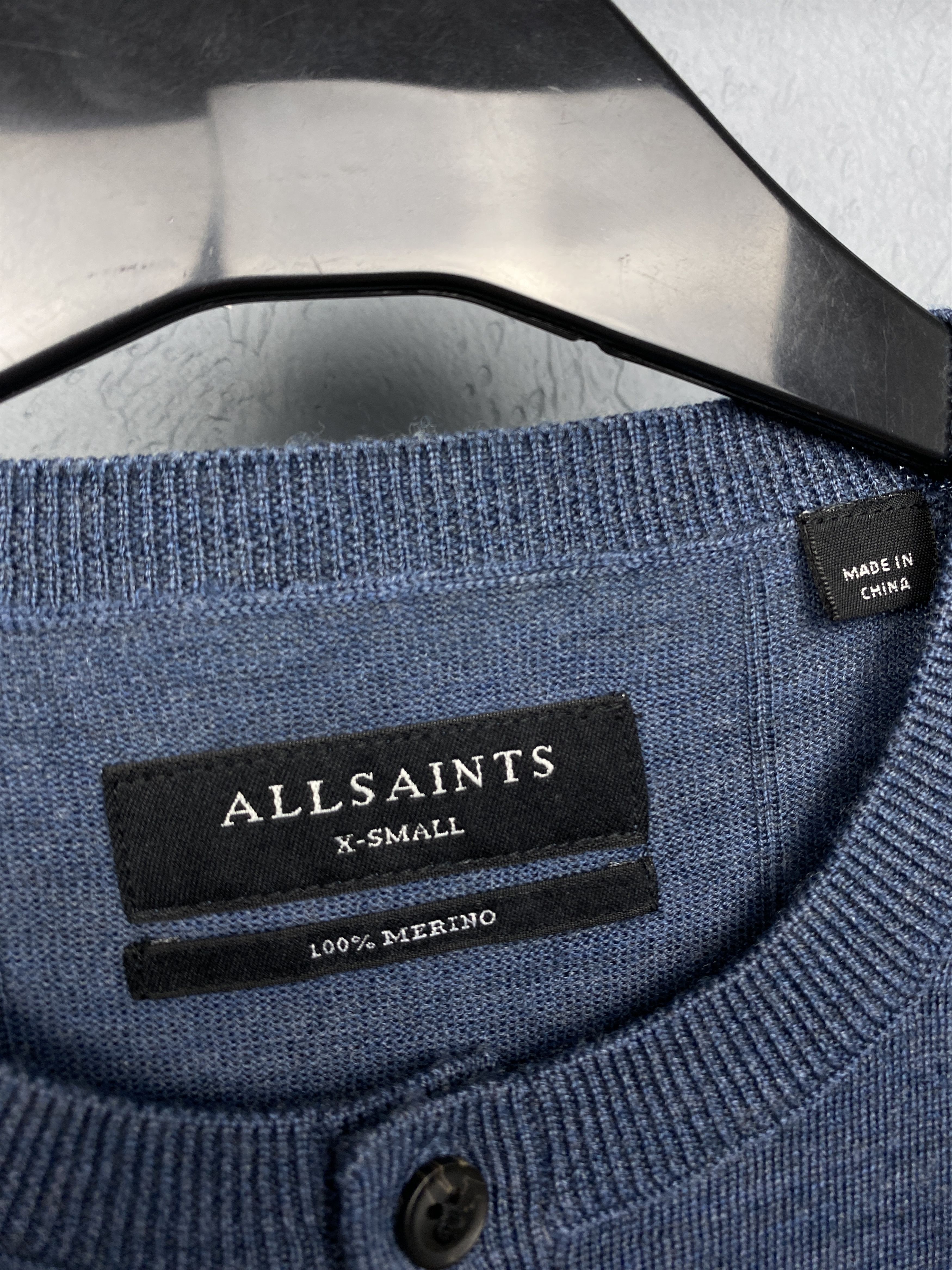 Allsaints AllSaints Mens Mode Merino Wool Knit Henley Sweater Size US XS / EU 42 / 0 - 4 Thumbnail