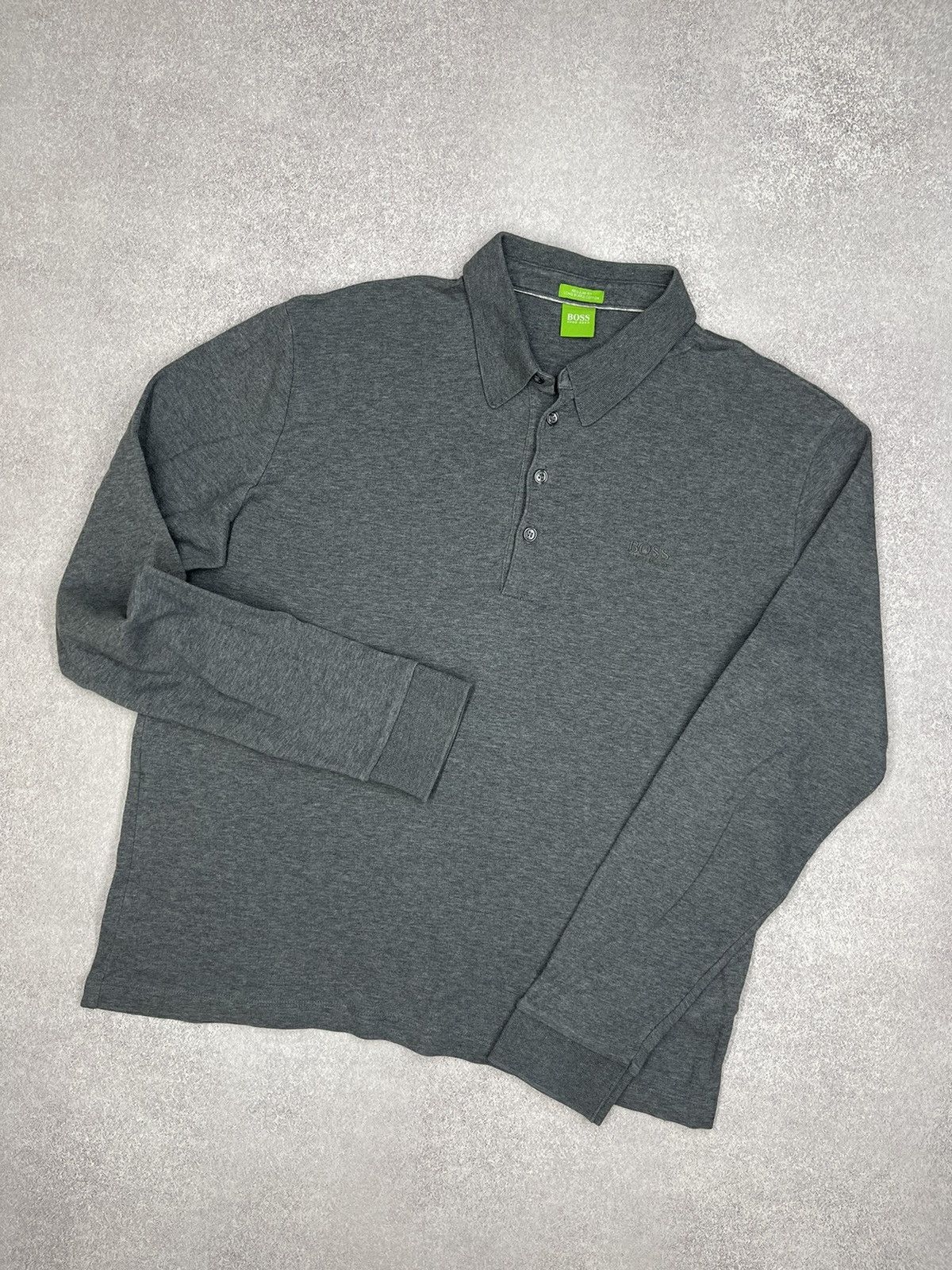 Hugo Boss Mens Hugo Boss Polo Longsleeve Grey Size US L / EU 52-54 / 3 - 1 Thumbnail