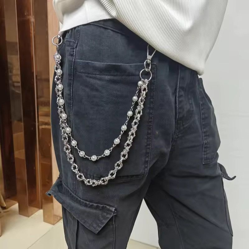 Jewelry Pearl Skull Pants Chain Size ONE SIZE - 1 Thumbnail