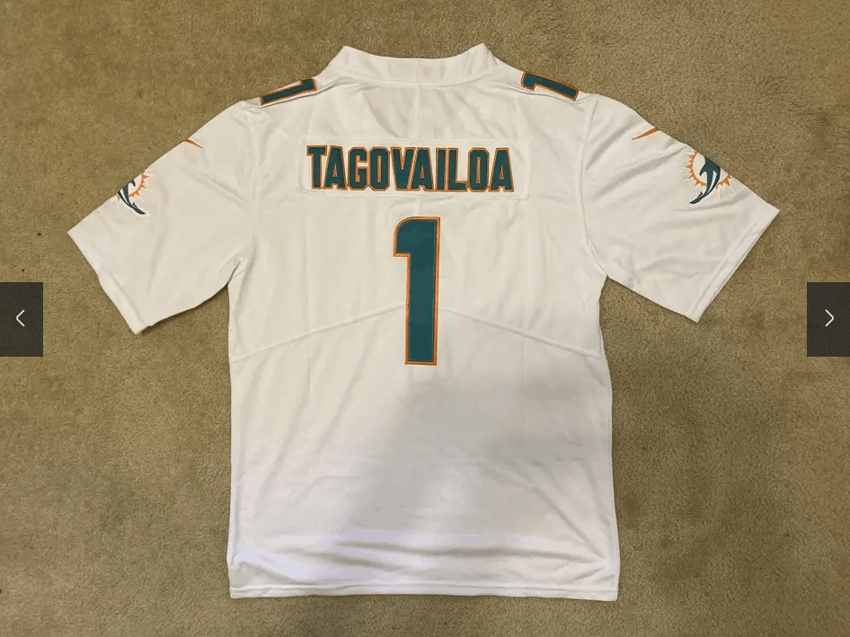 Nike S-XXL Mens Stitched Nike Jersey - Tua Tagovailoa - Dolphins Size US S / EU 44-46 / 1 - 2 Thumbnail