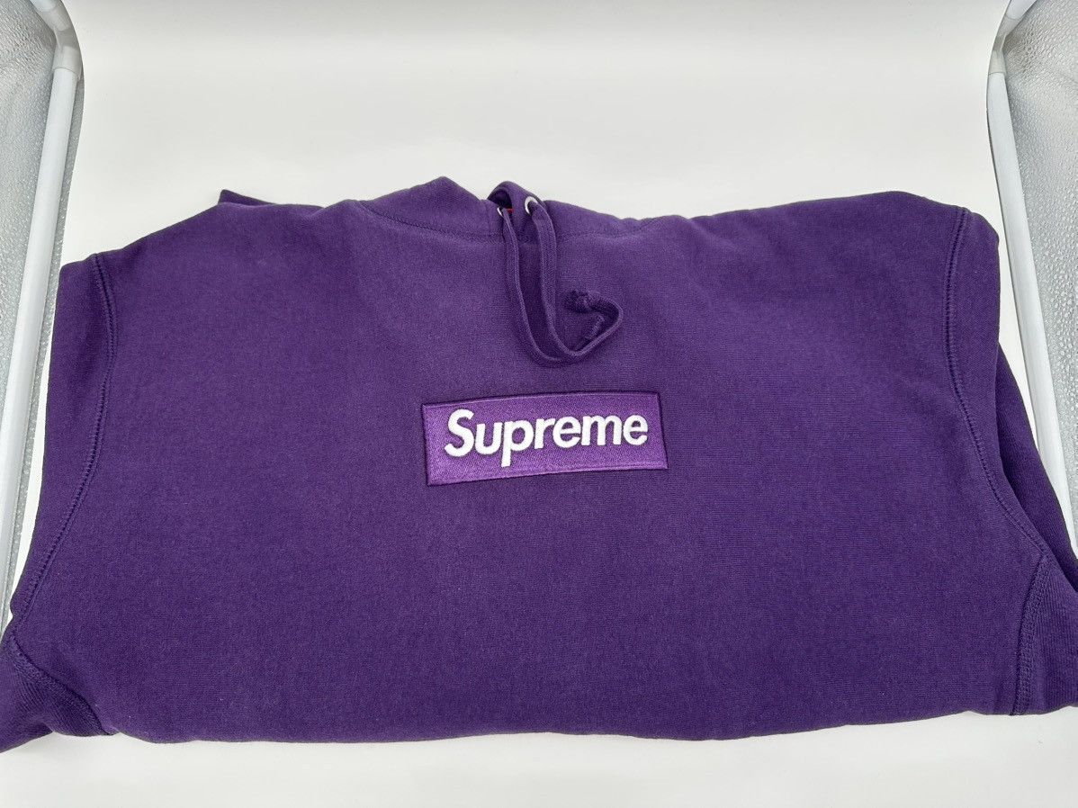 Supreme Supreme Box Logo Hooded Sweatshirt Dark Purple S Size US S / EU 44-46 / 1 - 1 Thumbnail