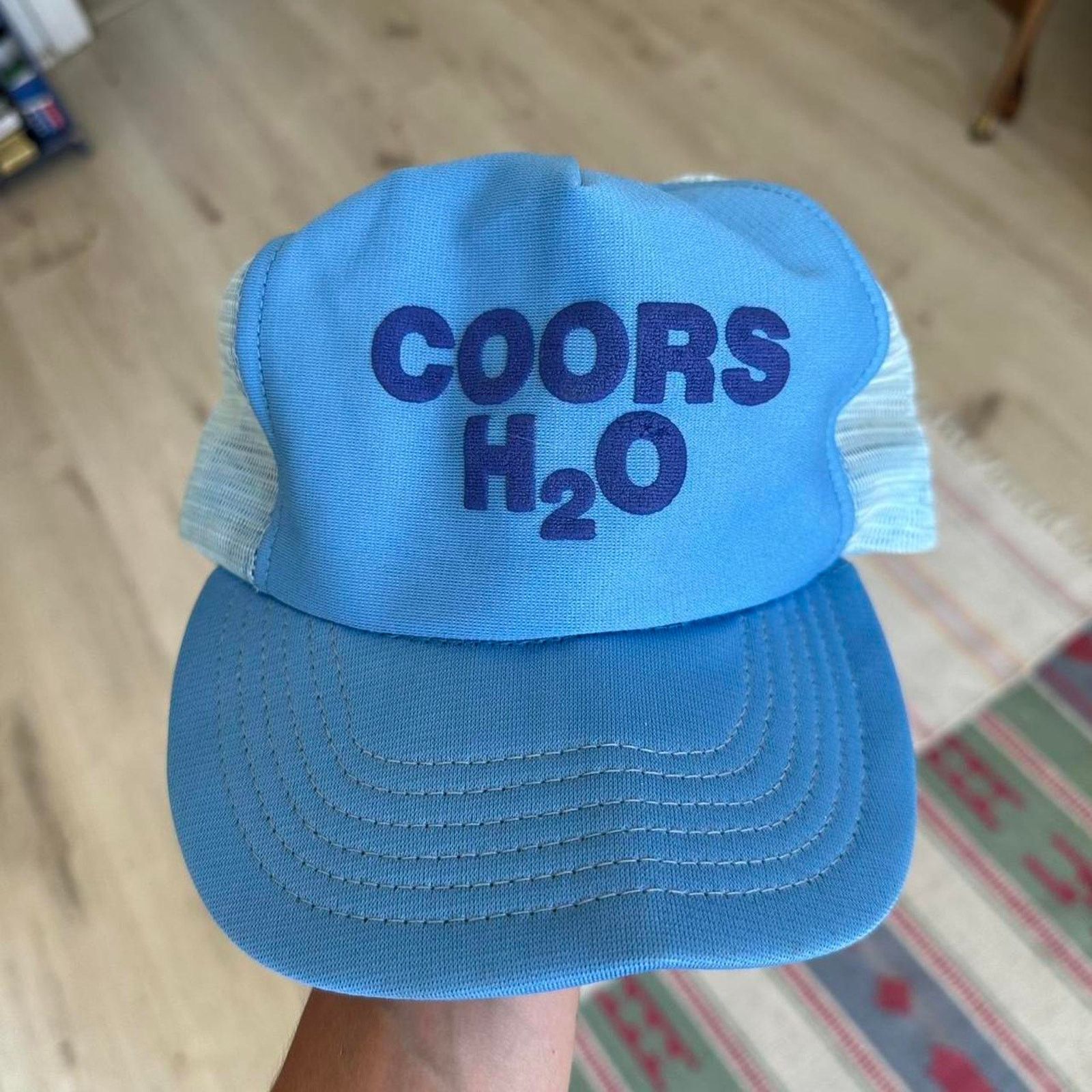 Vintage Rare 70s 80s Thrashed Mesh Coors H2O Beer Trucker Hat Cap Size ONE SIZE - 4 Thumbnail