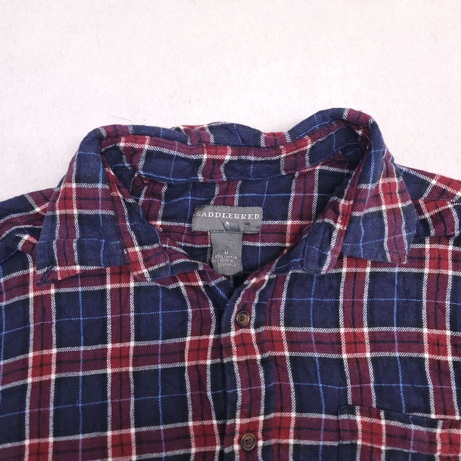 Saddlebred Saddlebred Tartan Flannel Shirt Mens Size Medium M Blue Red Size US M / EU 48-50 / 2 - 1 Thumbnail