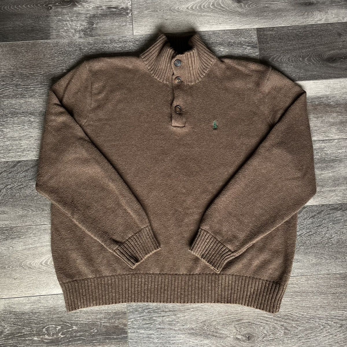 Polo Ralph Lauren Vintage Polo Ralph Lauren Small Logo Quarter Button Sweater Size US XL / EU 56 / 4 - 1 Thumbnail