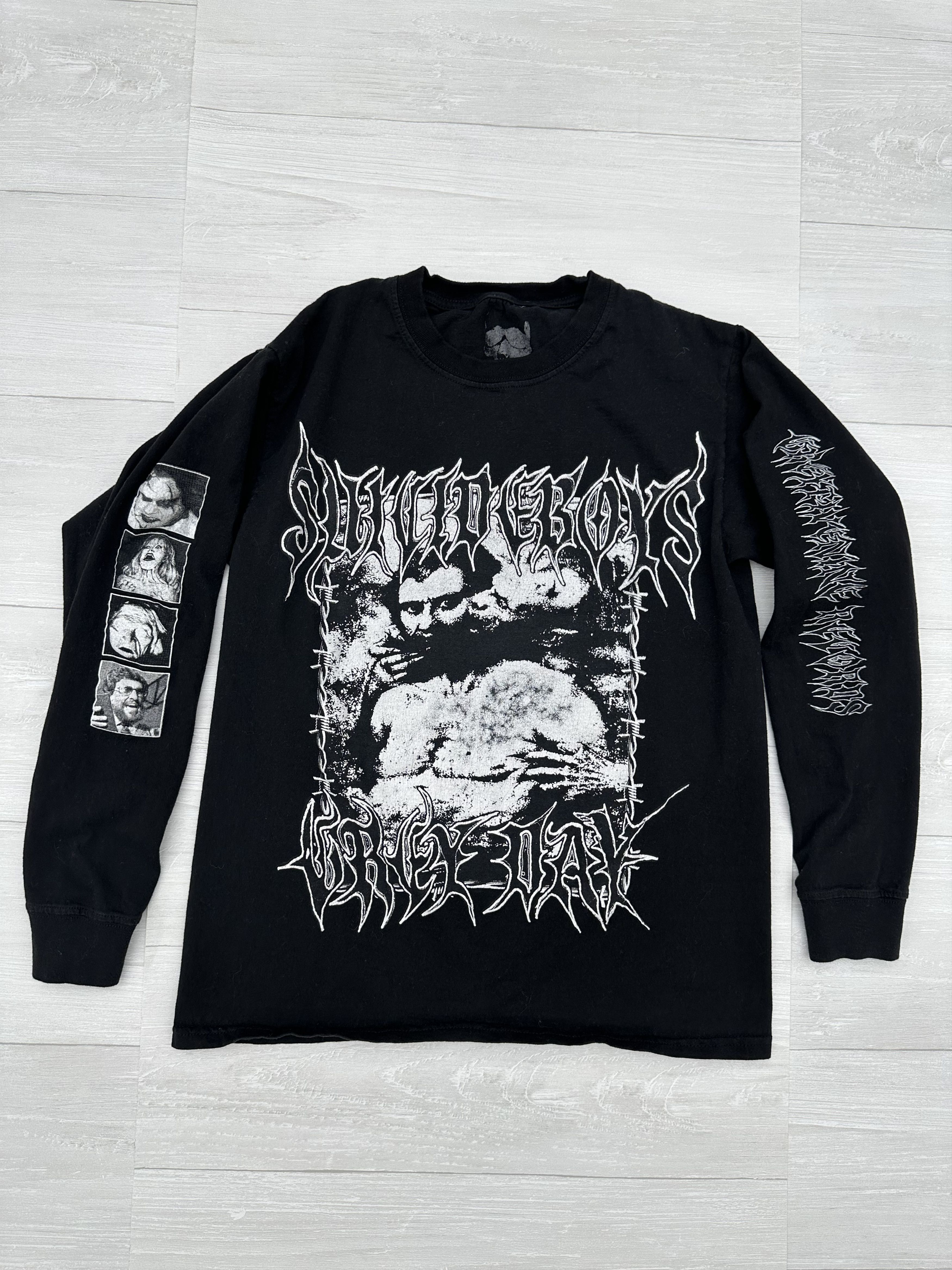 image of G59 Records x Pouya Uicideboy Merch $Ucideboy$ Demon Gothic Logo Long Sleeve Sz. Medium Ftp in Blac