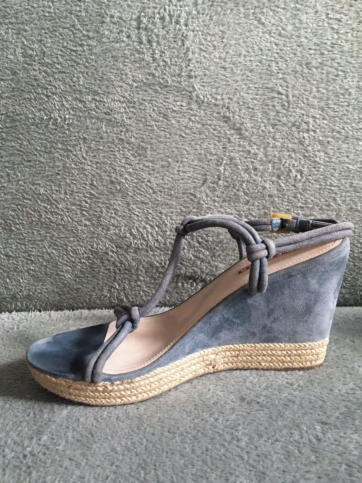 Prada PRADA Suede Strappy Knot Espadrille Wedge Sandals EU 41 Size US 11 / IT 41 - 9 Thumbnail