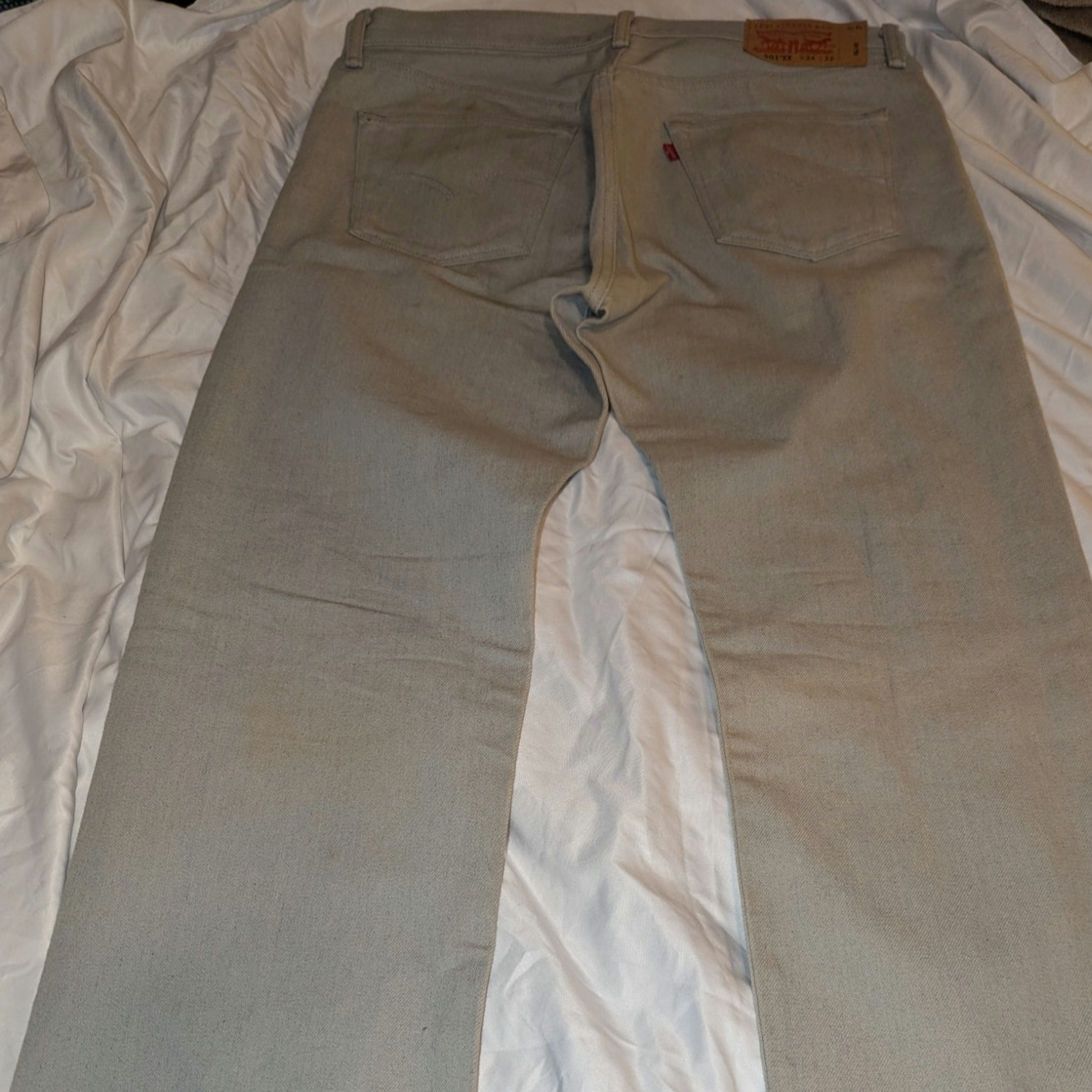Evisu × Levi's × Seven 7 Levi's 501 Shrink to Fit Raw Denim Jeans 34-32 Light Gray Size US 34 / EU 50 - 2 Thumbnail