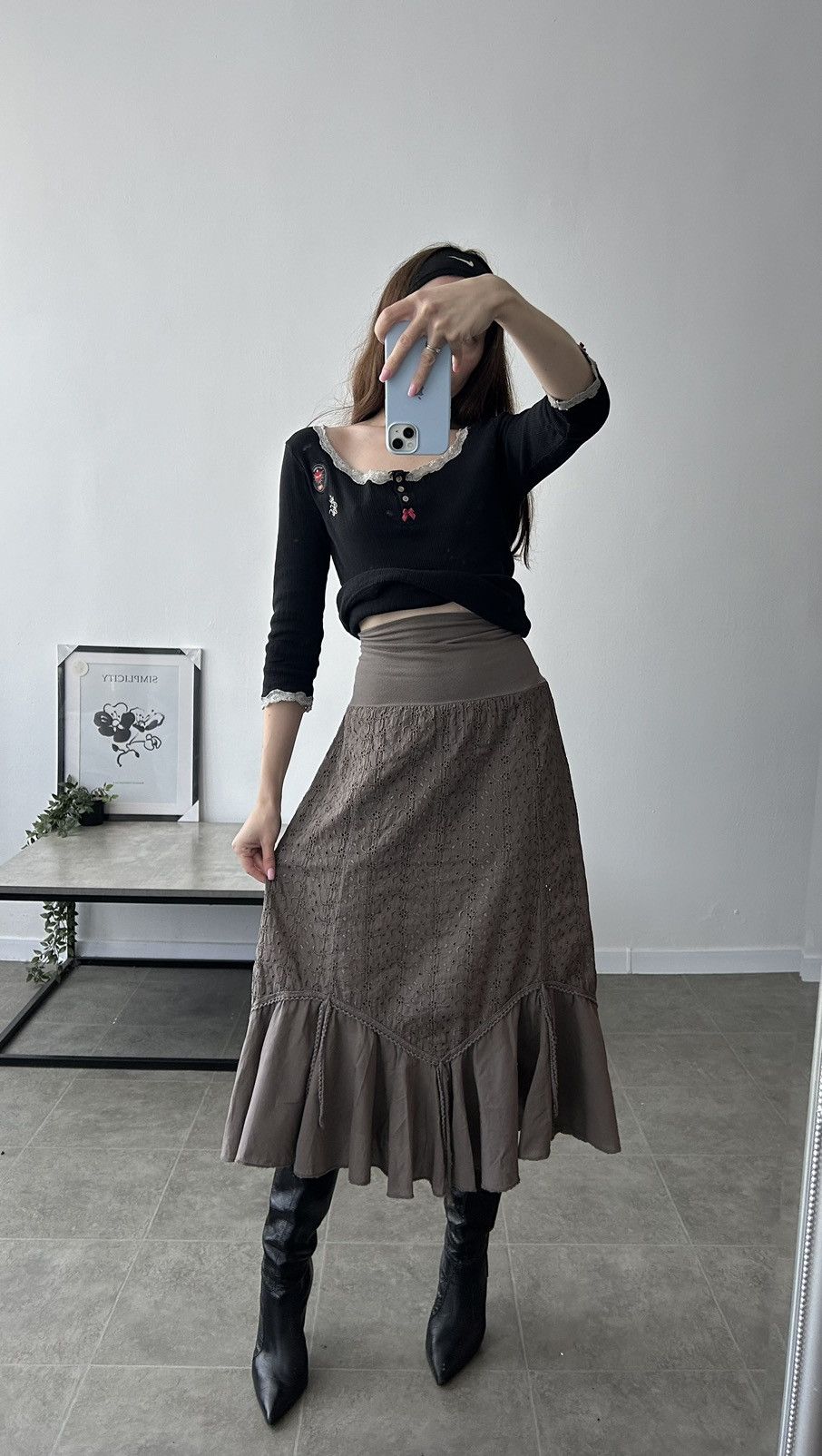 Vintage Vintage Italian Ruffle Midi Skirt Y2K Archival Size 36" / US 14 / IT 50 - 4 Thumbnail