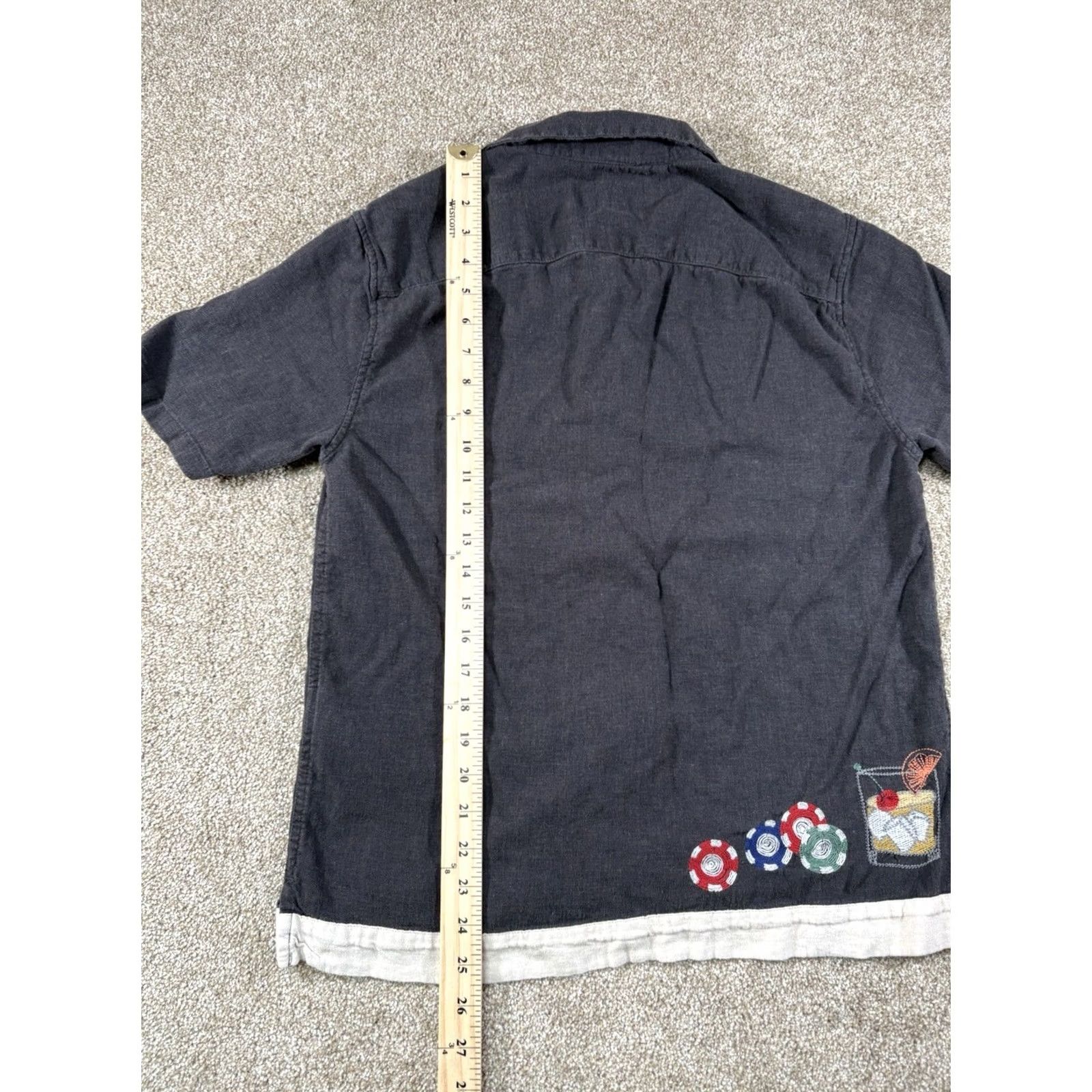 Abercrombie & Fitch Abercrombie & Fitch Shirt Black Linen Blend Poker Chips Dice Casino Embroidery Men’s S Size US S / EU 44-46 / 1 - 7 Thumbnail