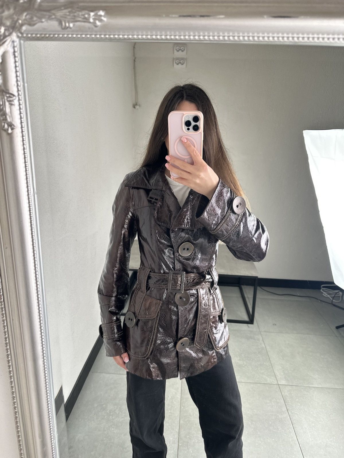 Japanese Brand Vintage Faux Patent Leather Jacket Size S / US 4 / IT 40 - 15 Thumbnail