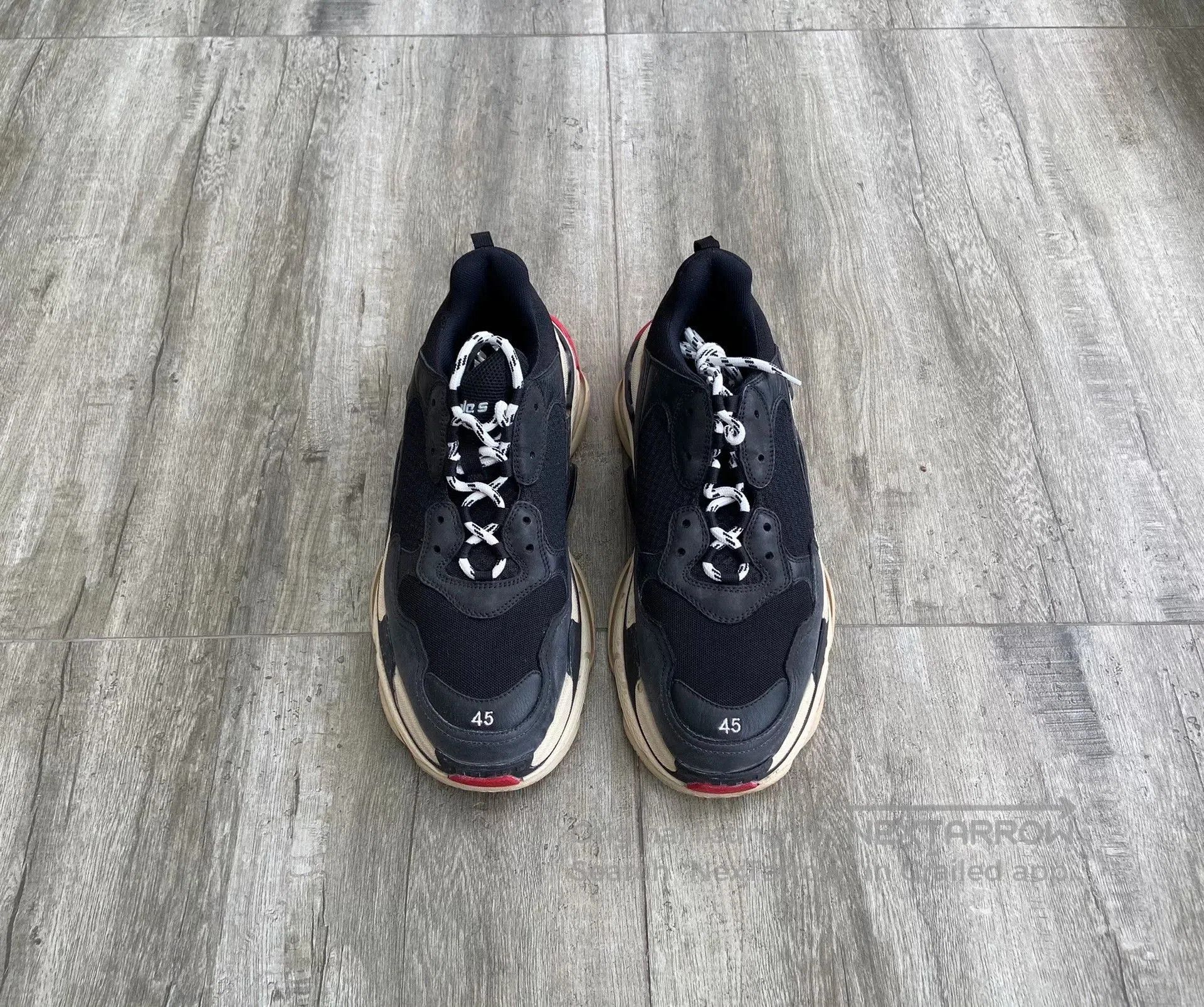 Balenciaga Balenciaga Triple S Black Red Sneakers Size 45. Size US 11 / EU 44 - 1 Thumbnail