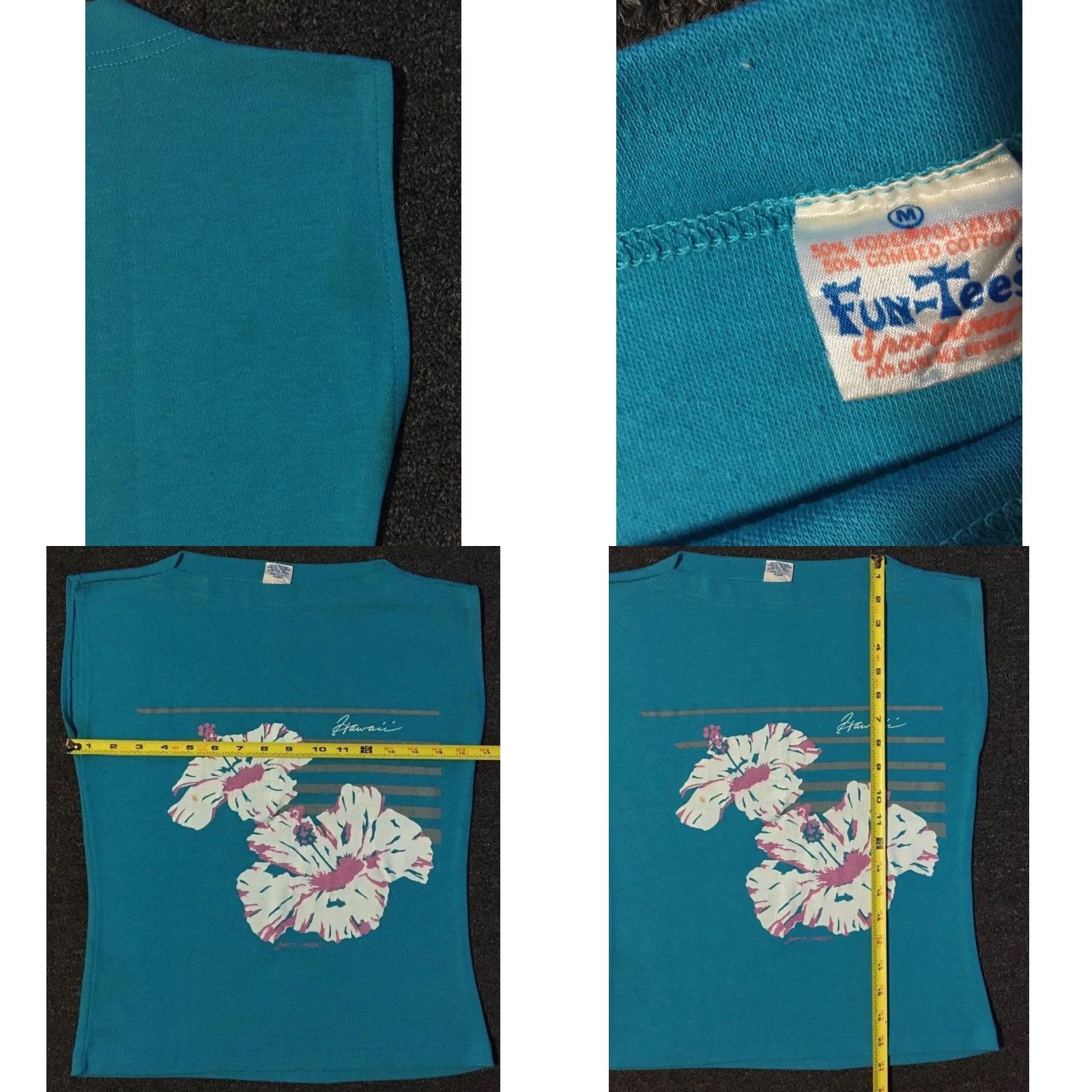 Vintage VINTAGE Hawaii Flower Faded Sleeveless Shirt M Women Blue USA Surf Beach Abstract Art Grunge OP TC Size M / US 6-8 / IT 42-44 - 8 Thumbnail