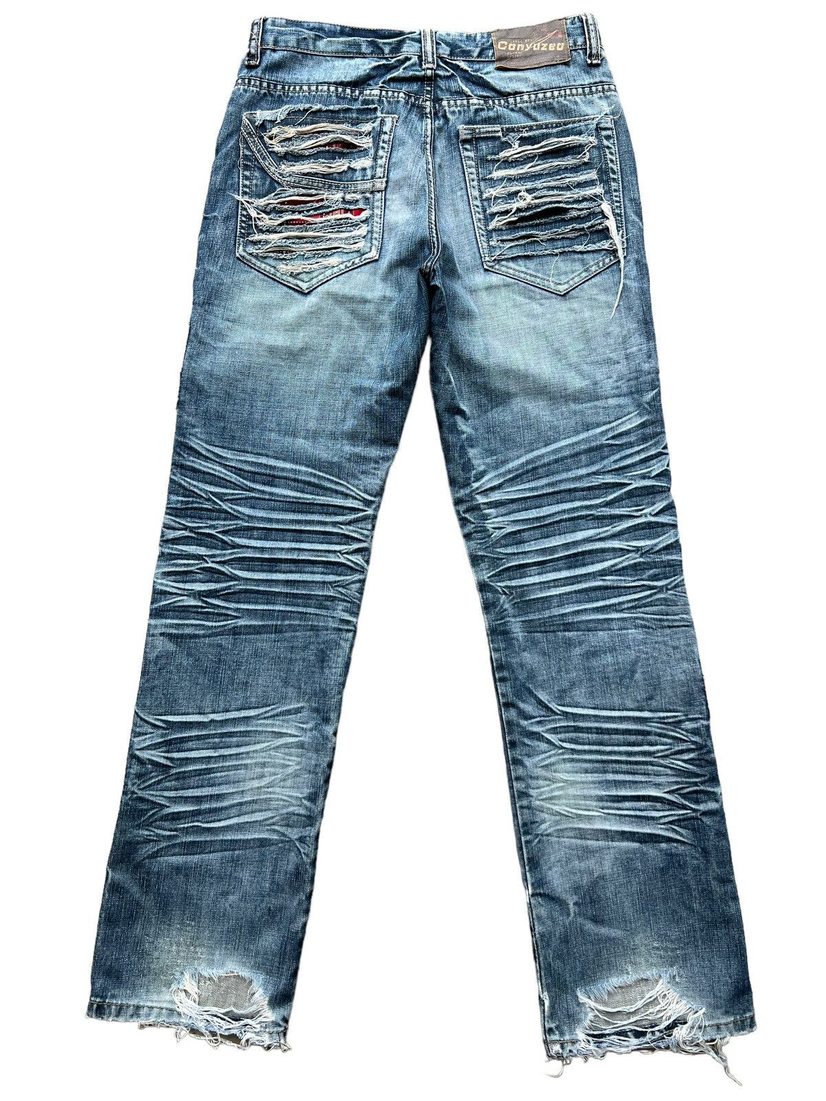 Other Conguzo Bondage Patchwork Distressed Baggy Denim Jeans 31x33 Size US 31 - 3 Thumbnail