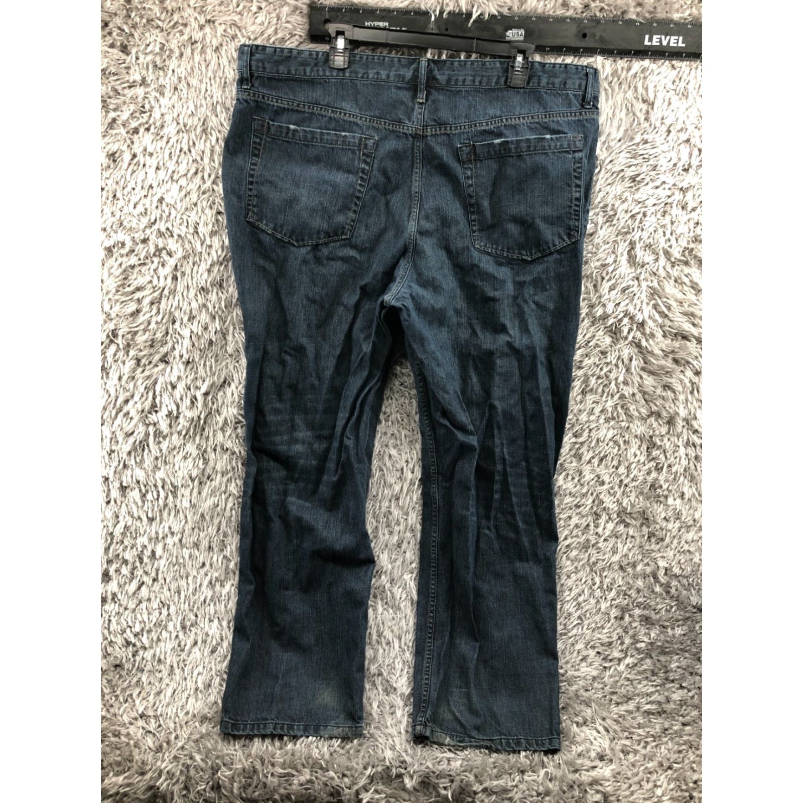 Vintage J.Ferrar Relaxed Straight Jeans 44x30 Mens Dark Blue Wash Denim 5-Pocket Baggy Straight Mens Jeans Size US 44 / EU 60 - 5 Thumbnail