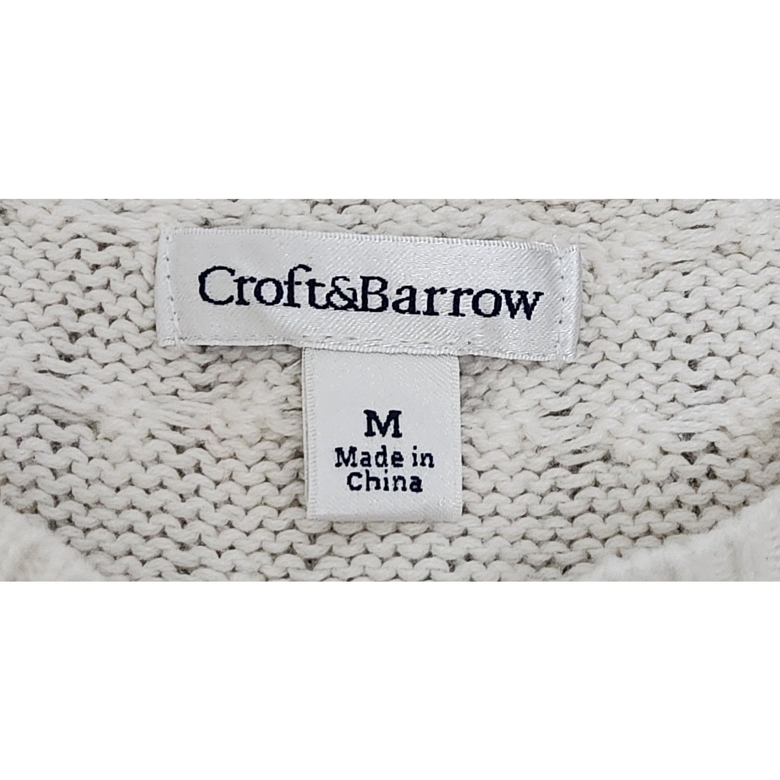 Croft & Barrow Croft & Barrow White Cable Knit Long Sleeve Sweater Medium Size M / US 6-8 / IT 42-44 - 4 Thumbnail