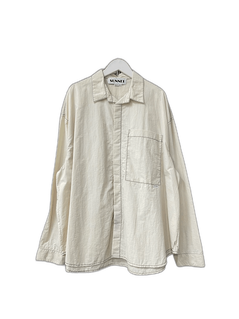Anonymous Club Sunnei Long Sleeve Shirt in Cream Color Size US M / EU 48-50 / 2 - 1 Thumbnail