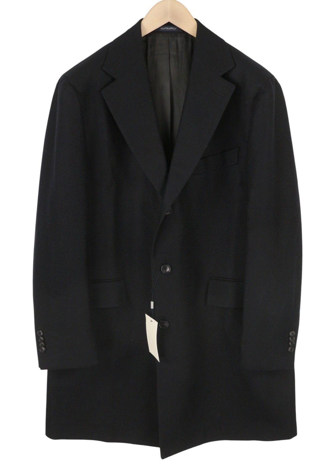Suitsupply VICENZA UK46S Dark Blue Wool Cashmere Coat 88182 Size US XL / EU 56 / 4 - 1 Thumbnail