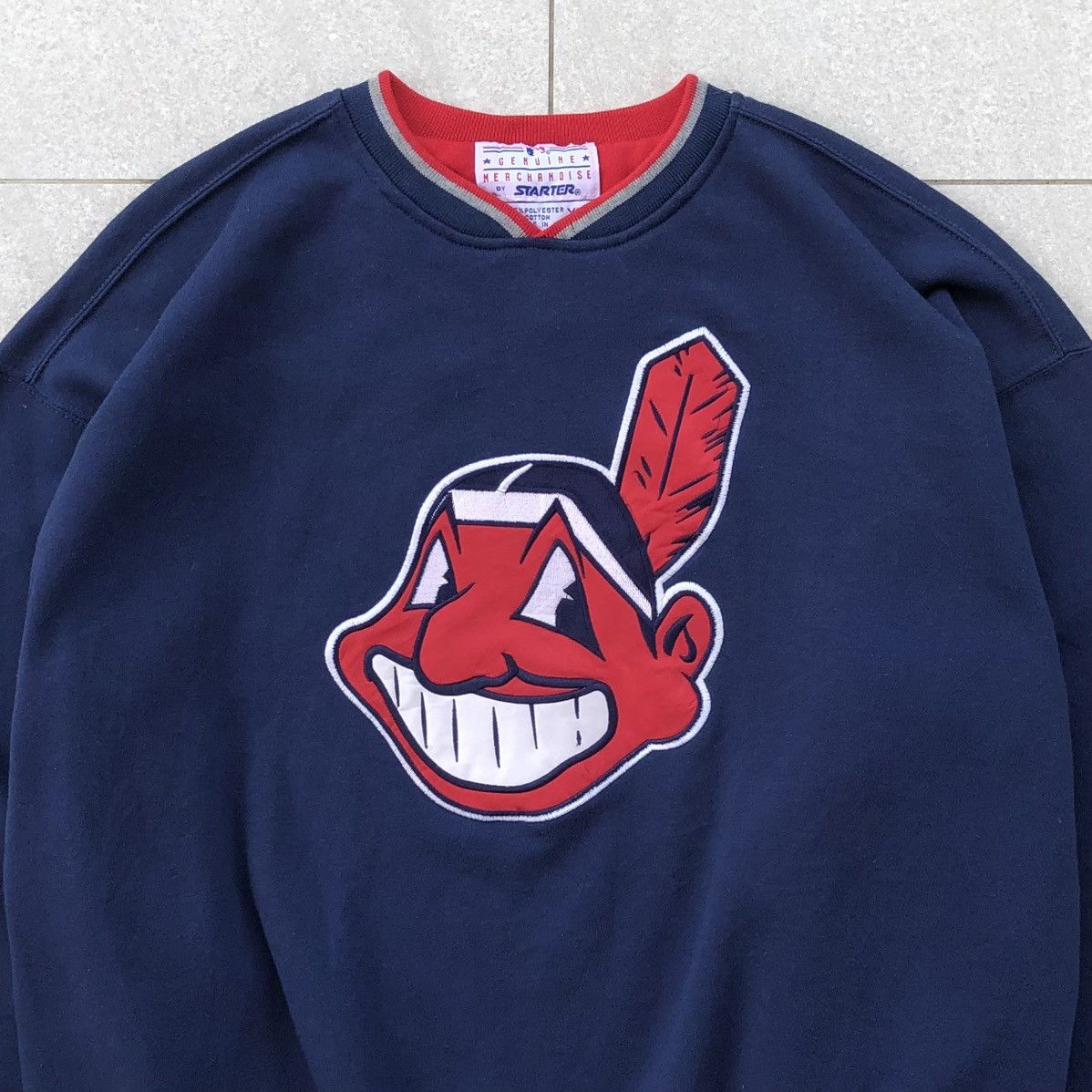 Starter Vintage Starter Cleveland Indians Crewneck Sweatshirt Size US XL / EU 56 / 4 - 2 Thumbnail