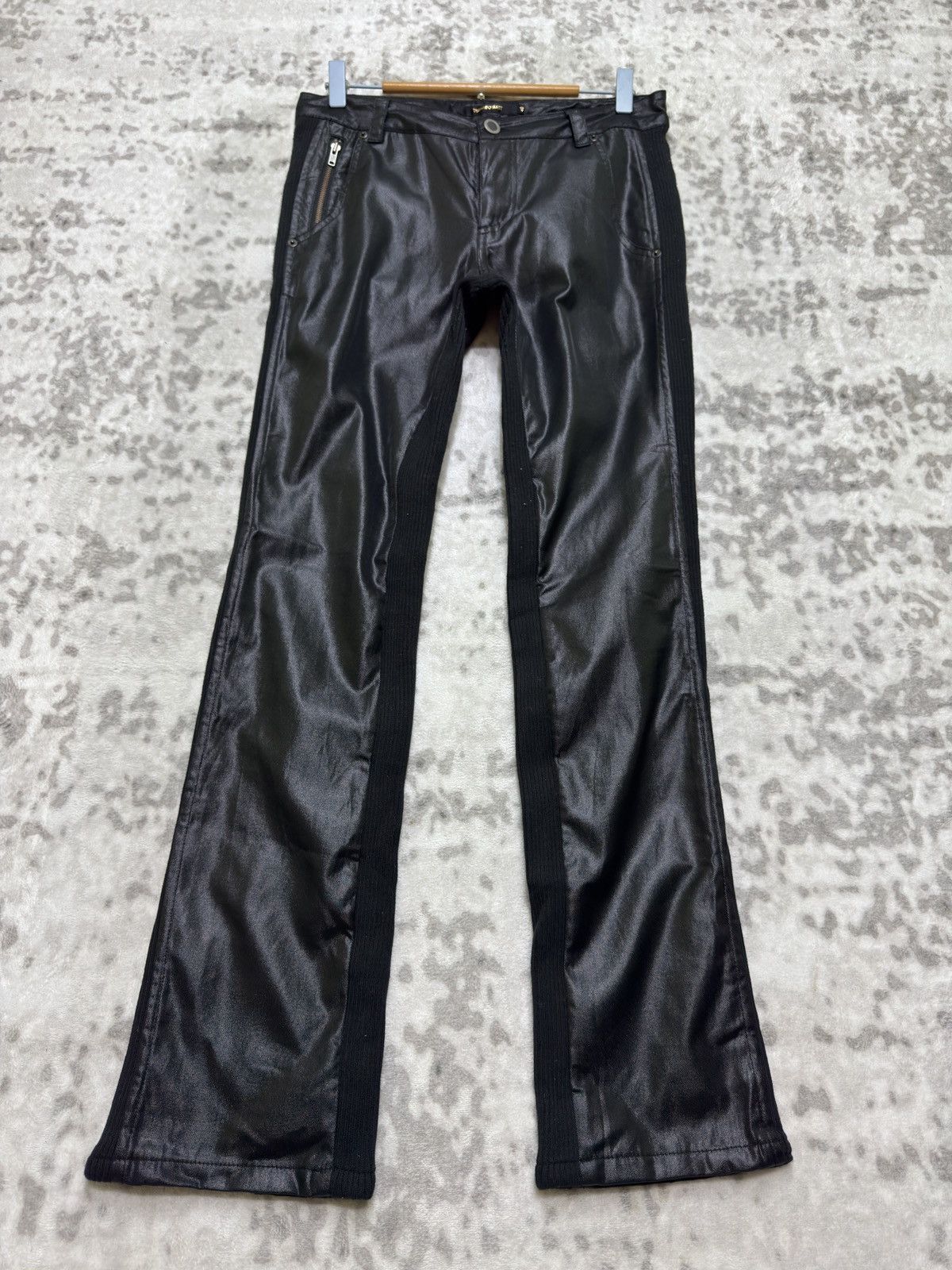 Tornado Mart Vintage Tornado Mart Slim Fit Coated Panel Split Front Pants Size US 29 - 1 Thumbnail