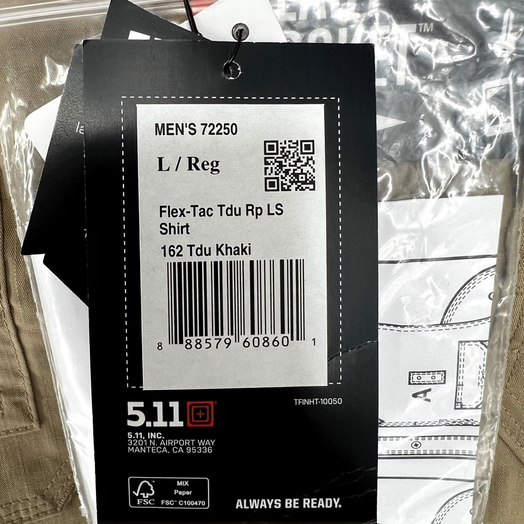 Vintage 5.11 Tactical Flex-Tac® TDU® Rapid Long Sleeve Shirt Mens Large Beige Solid Crew/ mandarin? Size US L / EU 52-54 / 3 - 4 Thumbnail