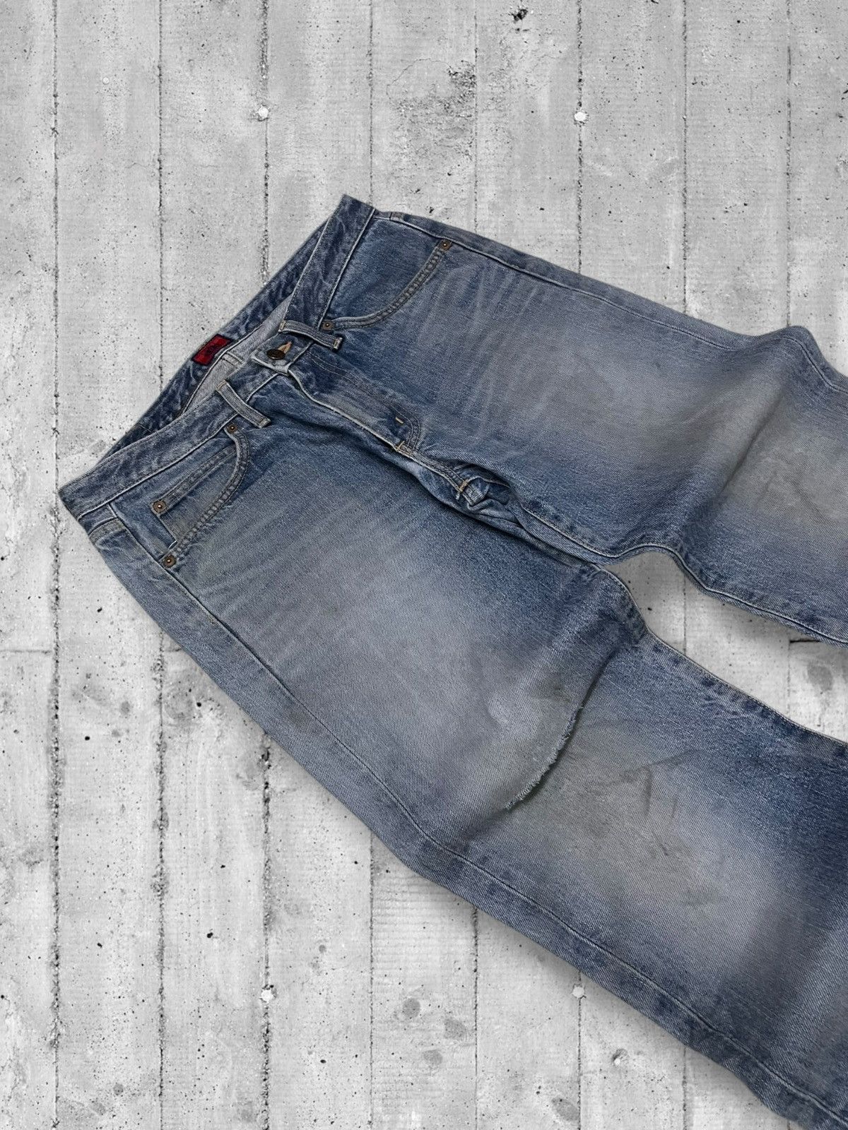 Designer × Edwin × Vintage Vintage 1990s Japan Designer Edwin 503 Distressed Blue Denim Size US 32 / EU 48 - 6 Thumbnail