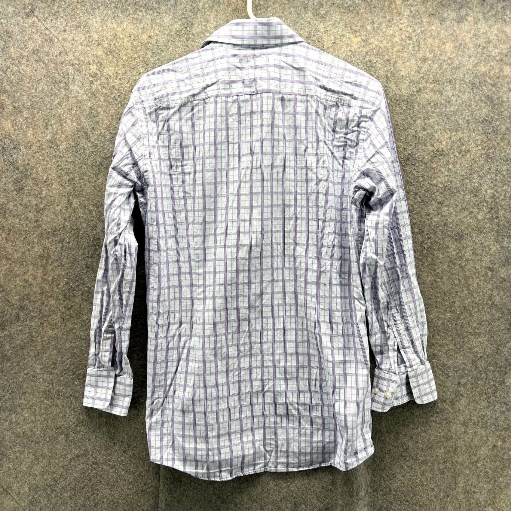 Hugo Boss VINTAGE Hugo Boss Shirt Men 15 32/33 Purple Blue Button-Down Plaid Check Sharp Fit Size US M / EU 48-50 / 2 - 2 Thumbnail