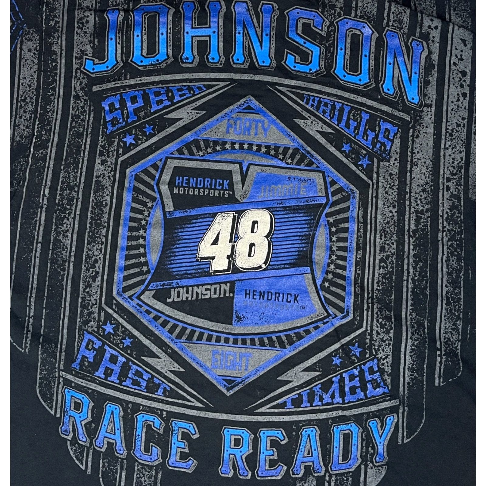 Chase Authentics NASCAR Jimmie Johnson Race Ready T-Shirt Chase Authentics Sz L Black Cotton Crew Neck Short Sleeve Men 2014 Race Ready twosided Size US L / EU 52-54 / 3 - 3 Thumbnail