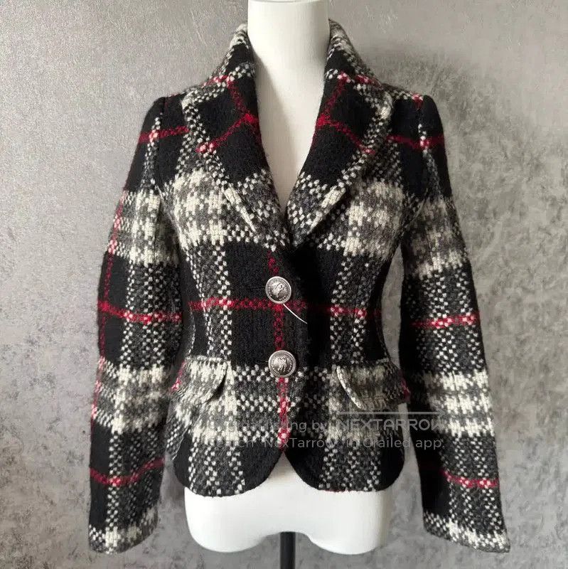 Burberry Burberry Color Block Wool Short Coat for Women. Size M / US 6-8 / IT 42-44 - 2 Thumbnail