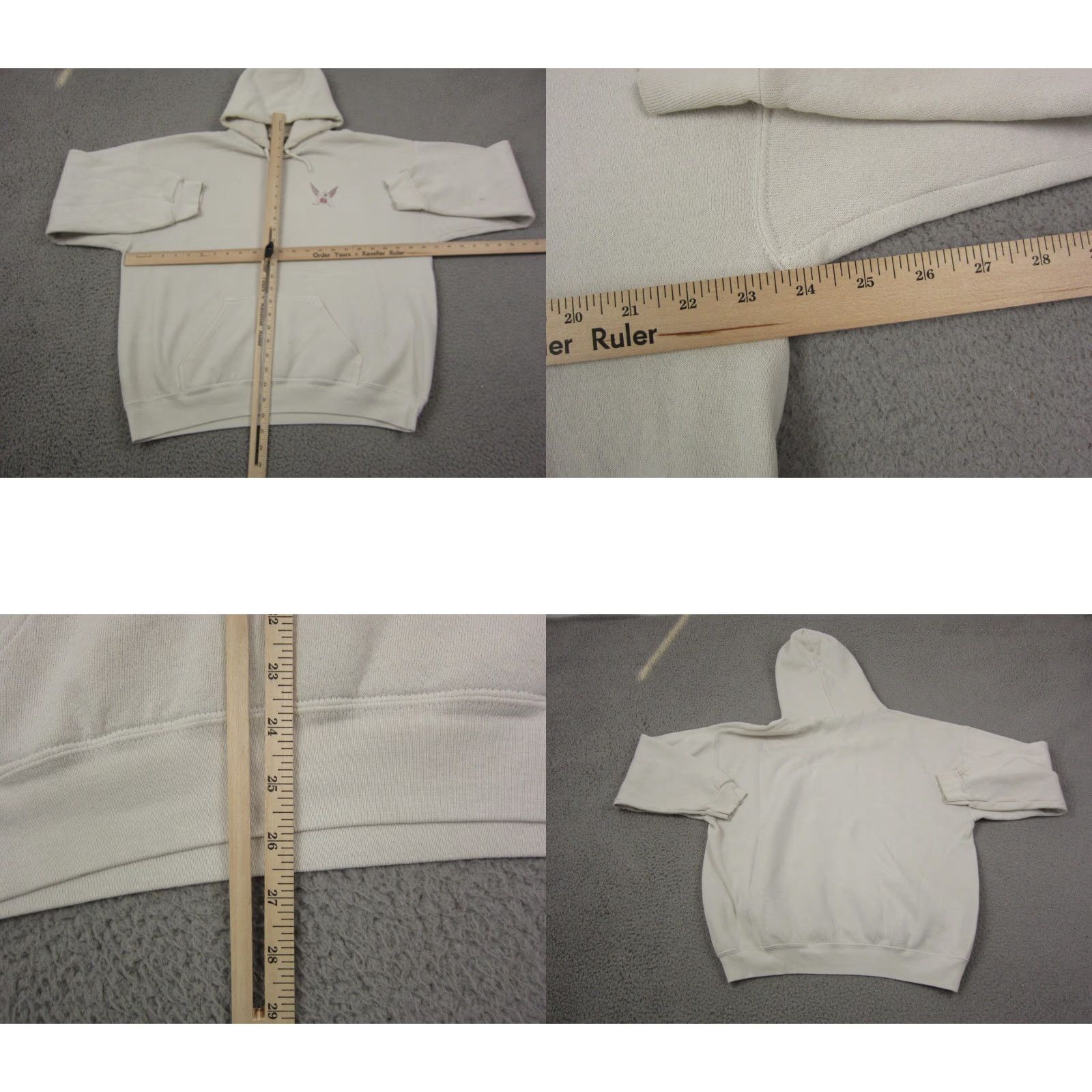 Tultex VINTAGE Tultex Hoodie Mens XL White Hockey Sweatshirt Pullover 90s Size US XL / EU 56 / 4 - 8 Thumbnail