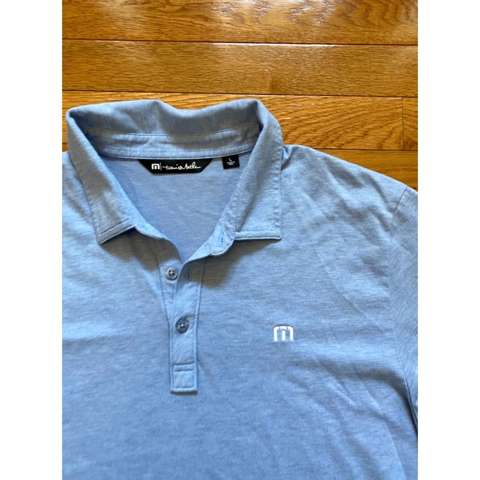 TravisMathew Travis Mathew Mens Tshirt Short Sleeve Crew Neck Solid Light Blue Pima Cotton Size L Size US L / EU 52-54 / 3 - 3 Thumbnail