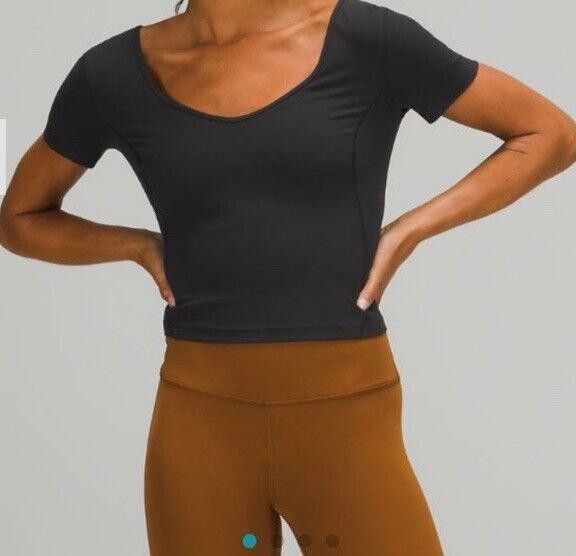 Designer Lululemon Align Tee Slim Fit Crop Estimated Sz 4 No Size Tag Size S / US 4 / IT 40 - 1 Thumbnail