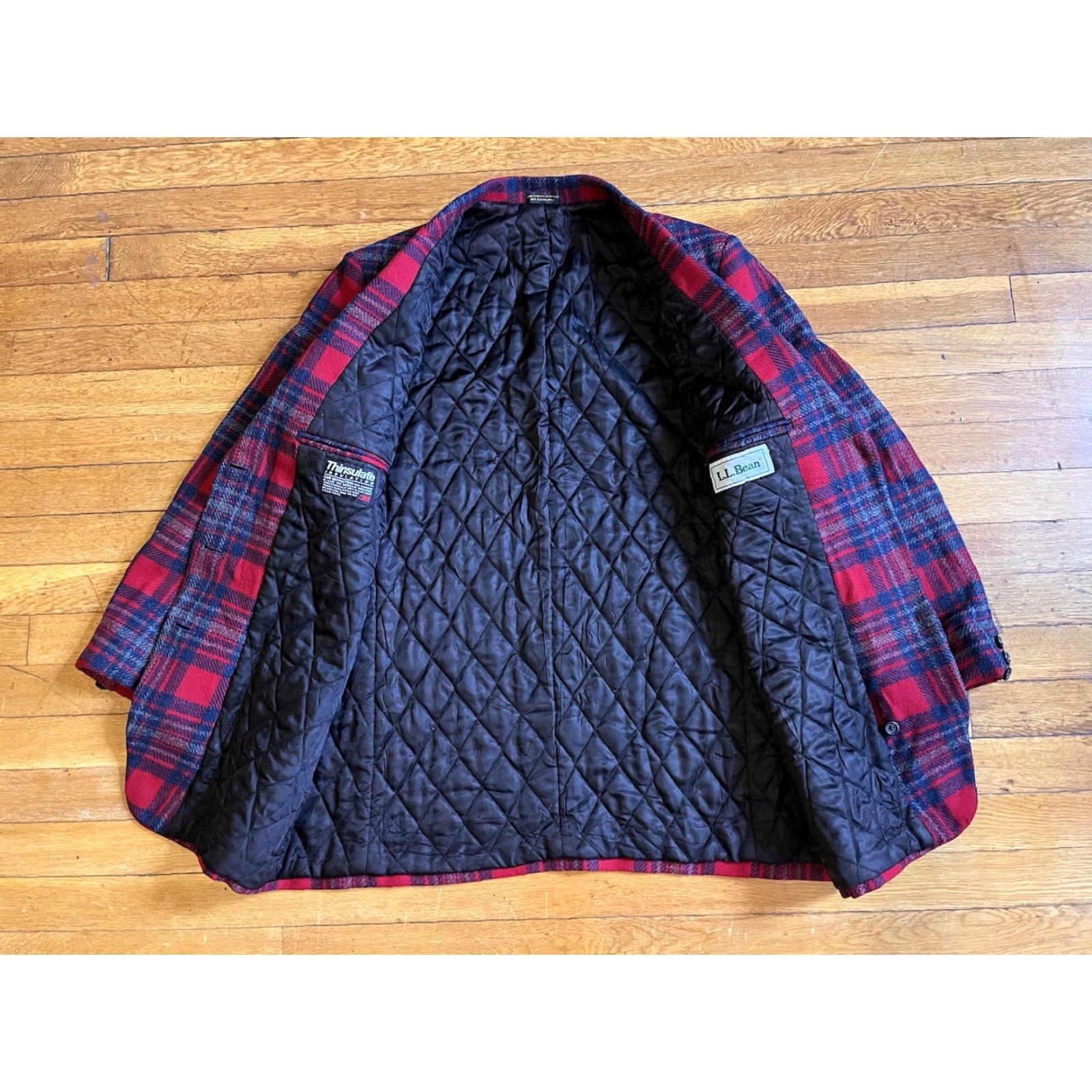Vintage VINTAGE LL Bean Coat Women’s 14 Red Black Tartan Plaid Size XL / US 12-14 / IT 48-50 - 4 Thumbnail